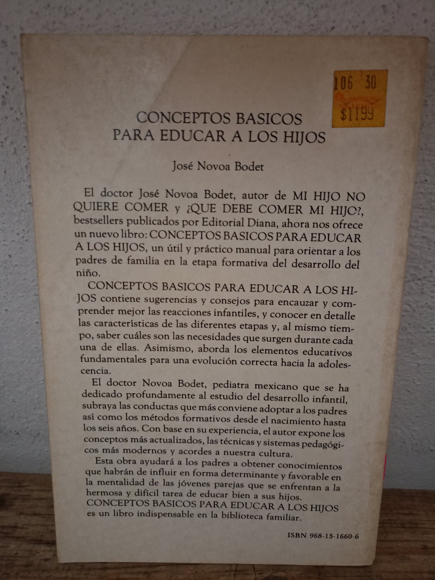 CONCEPTOS BÁSICOS PARA EDUCAR A LOS HIJOS POR JOSÉ NOVOA BODET USADO PSICOLOGÍA LITERARIO 305