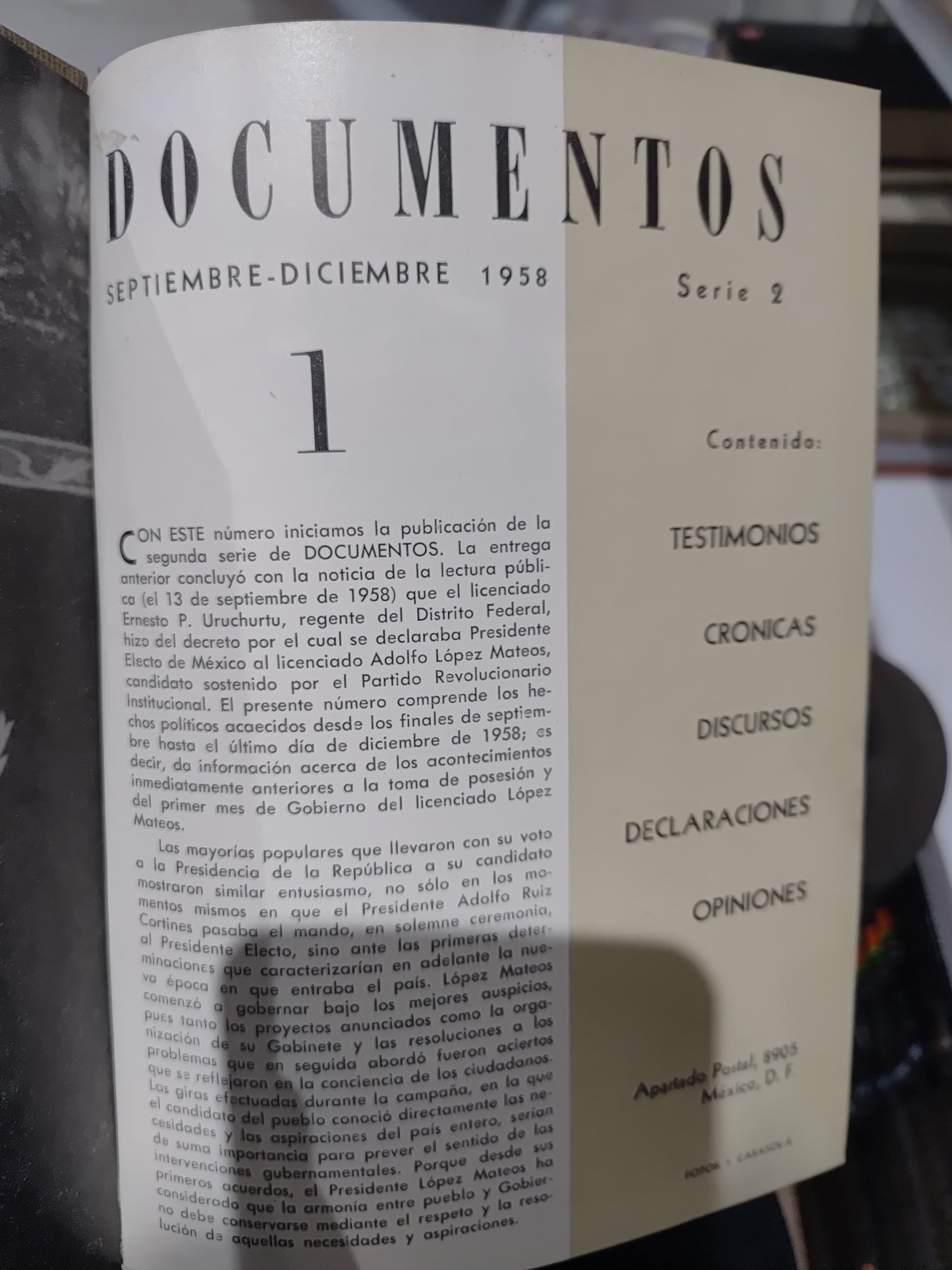 PERIODO PRESIDENCIAL ADOLFO LOPEZ METEOS 1 SERIE 2 USADO HISTORIA JUAREZ 515