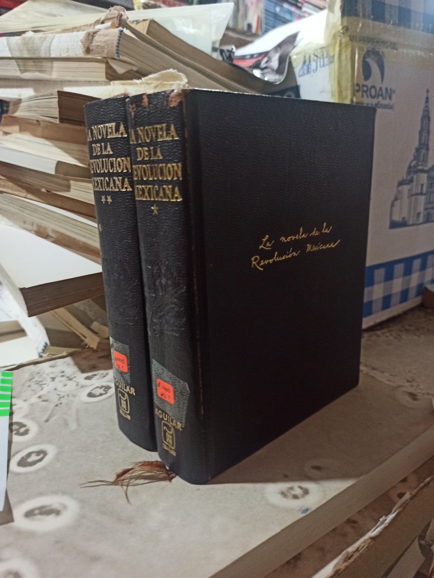 LA NOVELA DE LA REVOLUCIÓN MEXICANA POR ANTONIO CASTRO LEAL USADO ANTIGUOS ALDAMA DOS TOMOS POR $1000