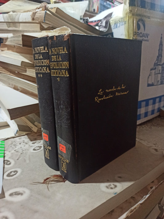 LA NOVELA DE LA REVOLUCIÓN MEXICANA POR ANTONIO CASTRO LEAL USADO ANTIGUOS ALDAMA DOS TOMOS POR $1000