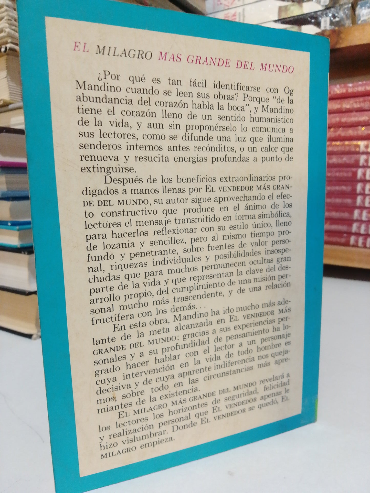 EL MILAGRO MAS GRANDE DEL MUNDO POR OG MANDINO USADO SUP.PERSONAL JUÁREZ