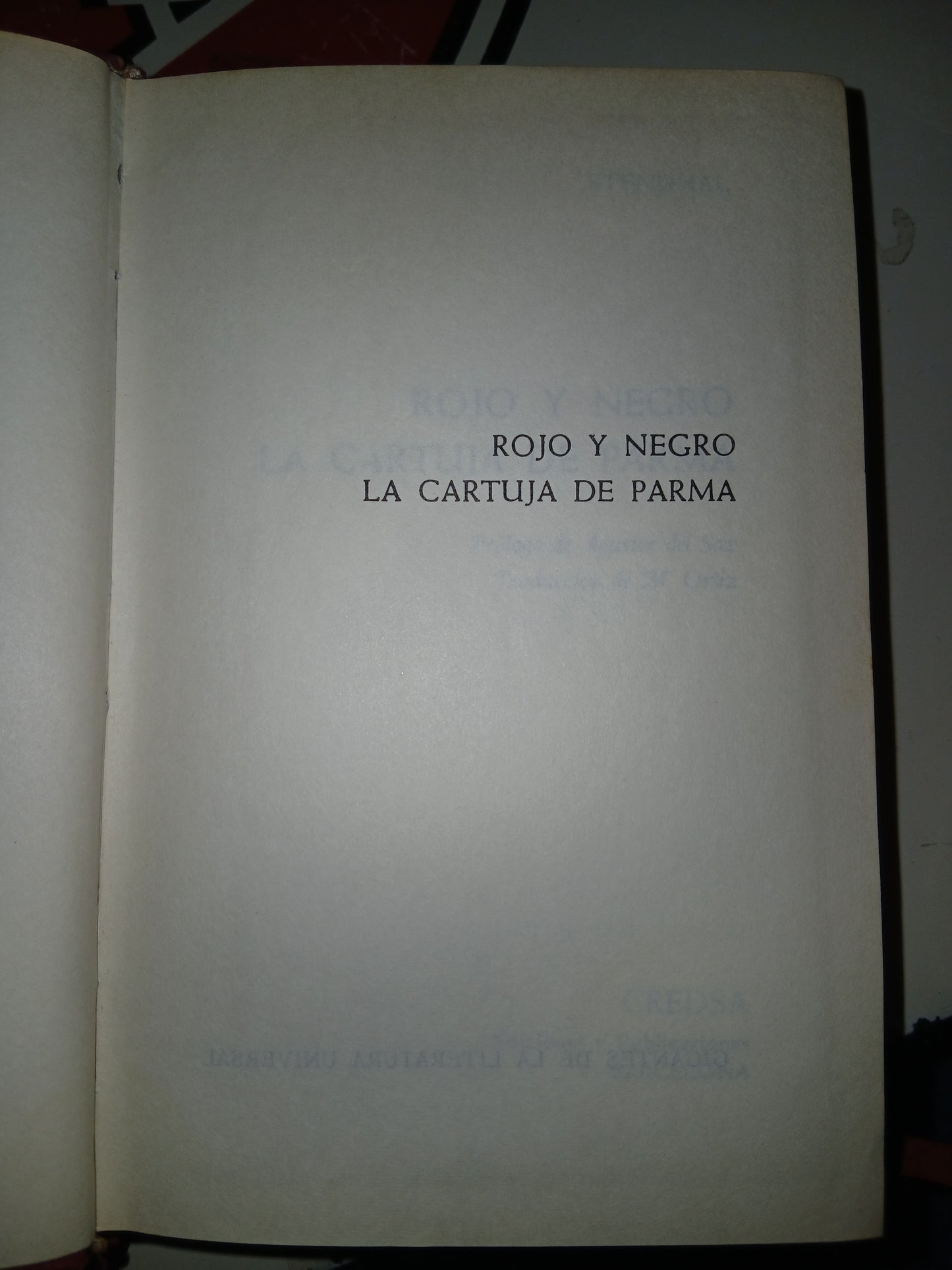 ROJO Y NEGRO/ LA CARTUJA DE PARMA POR STENDHAL USADO NOVELA LITERARIO 207