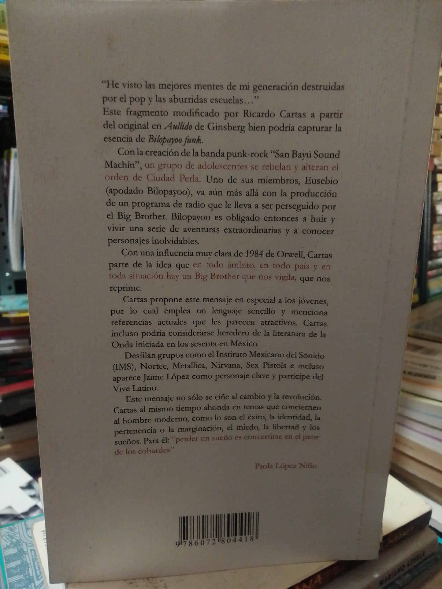 BILOPAYOO FUNK POR RICARDO CARTAS USADO NOVELA JUAREZ