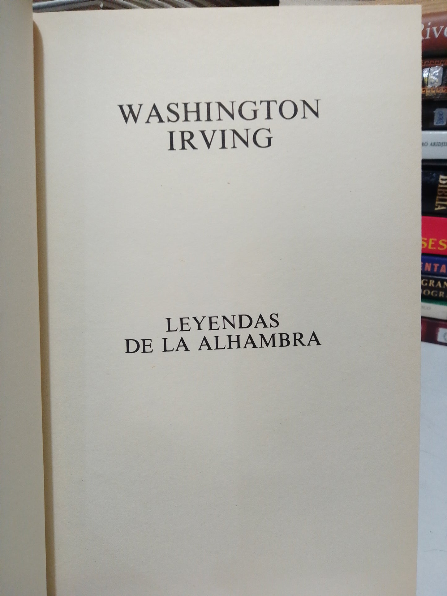 CUENTOS DE ALHAMBRA POR WASHINGTON IRVING USADO NOVELA JUÁREZ