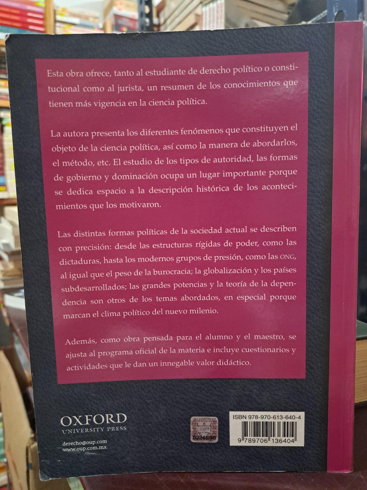 INTRODUCCIÓN A LA TEORÍA POLÍTICA CARINA GÓMEZ FRÖDE USADO DERECHO LITERARIO 305