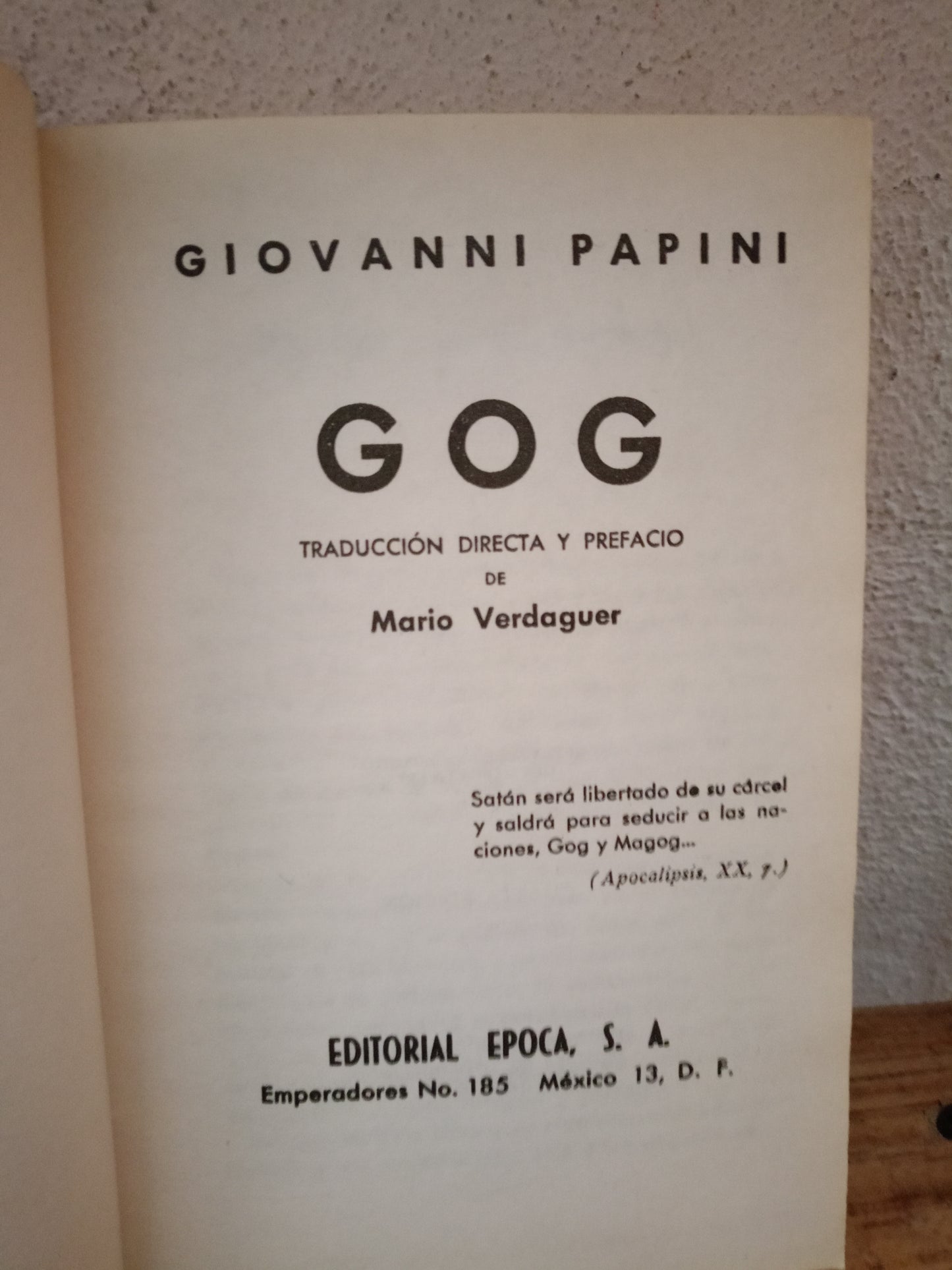 GOG GIOVANNI PAPINI USADO NOVELA LITERARIO 305