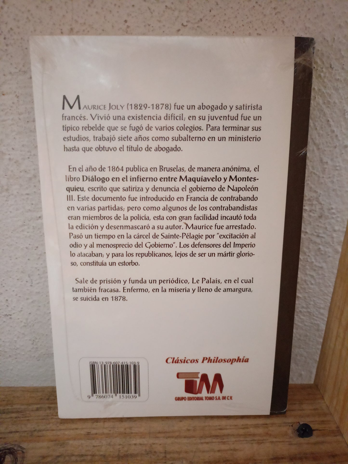 DIÁLOGO EN EL INFIERNO ENTRE MAQUIAVELO Y MONTESQUIEU POR MAURICE JOLY NUEVO NOVELA LITERARIA 305