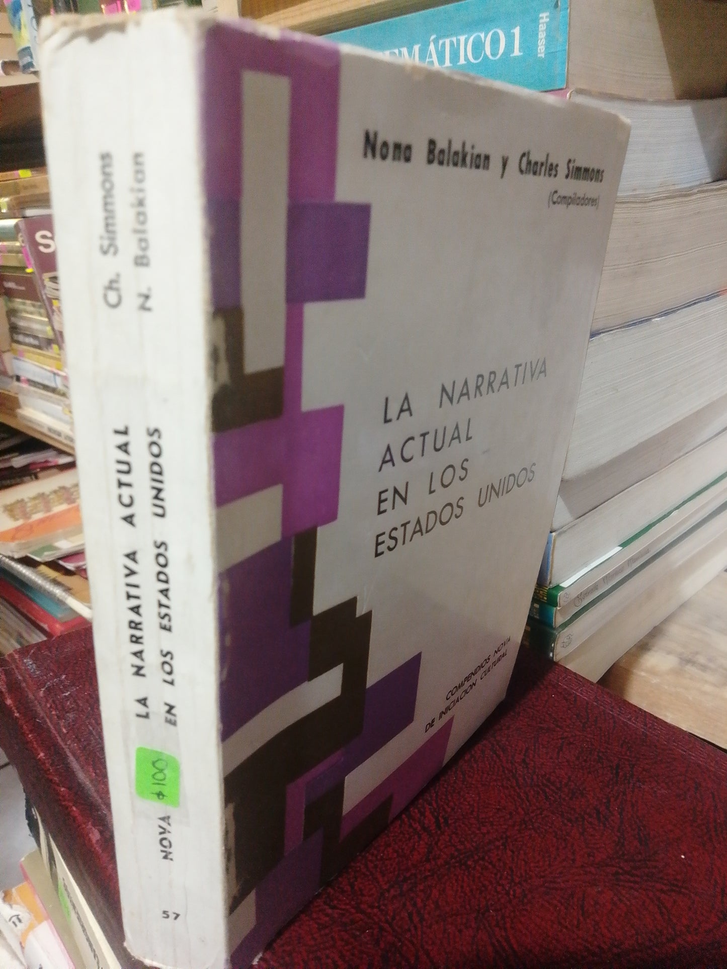 LA NARRATIVA ACTUAL EN LOS ESTADOS UNIDOS POR NONA BALAKIAN Y CHARLES SIMMONS USADO NOVENA JUAREZ
