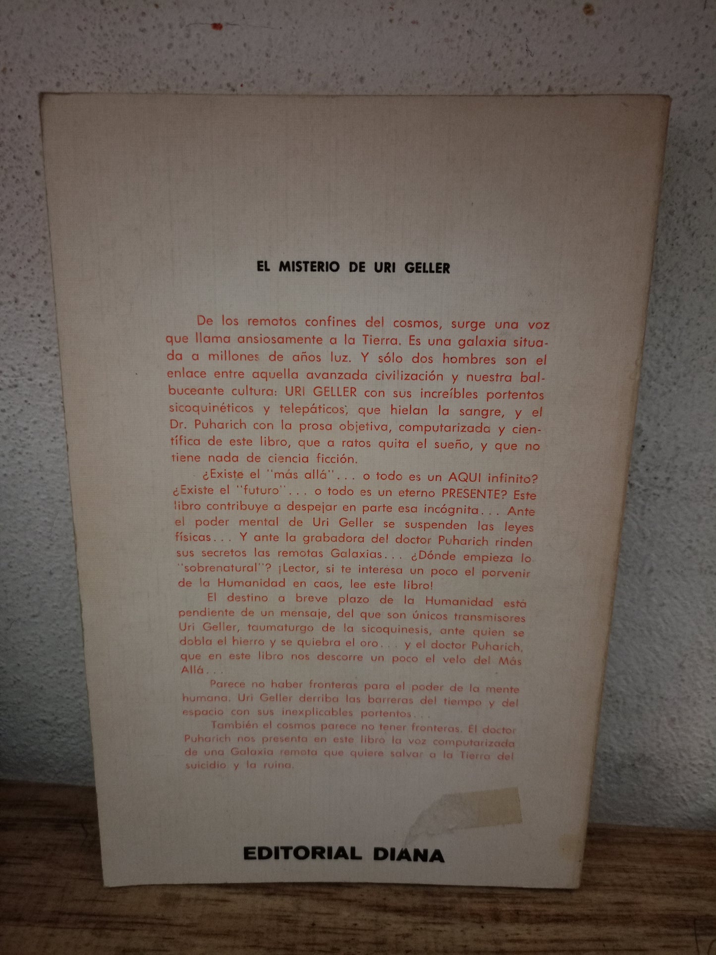 EL MISTERIO DE URI GELLER POR ANDRIJA PUHARICH USADO NOVELA LITERARIO 305