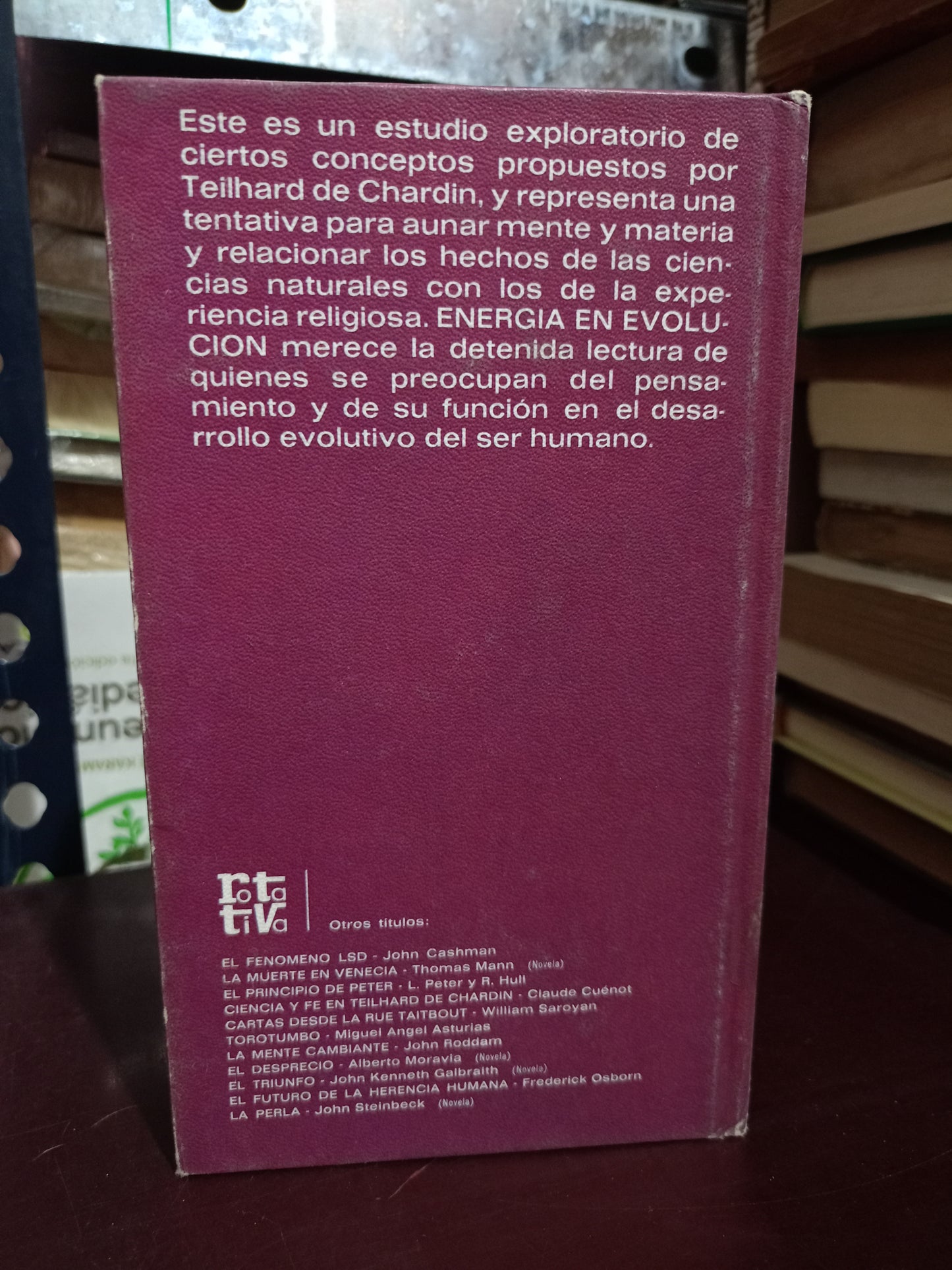 ENERGÍA EN EVOLUCIÓN POR JOHN O'MANIQUE USADO NOVELA LITERARIO 305