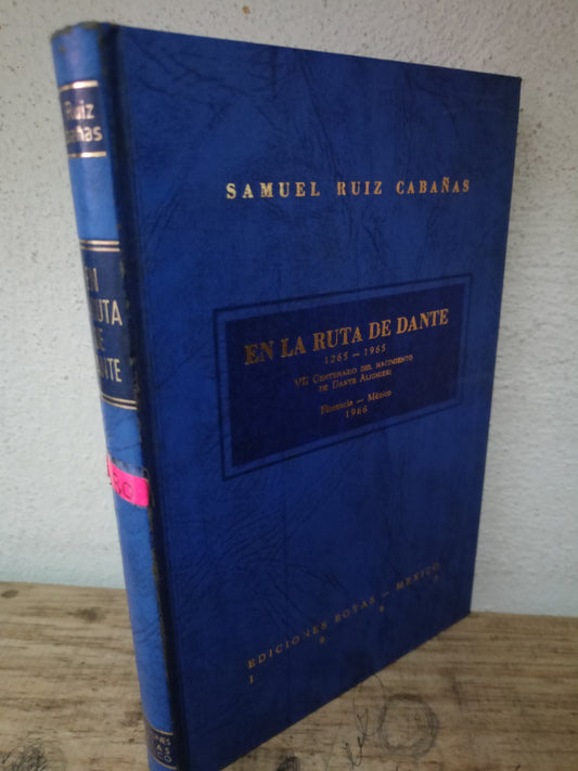 EN LA RUTA DE DANTE SAMUEL RUIZ CABAÑA USADO NOVELA LITERARIO 305