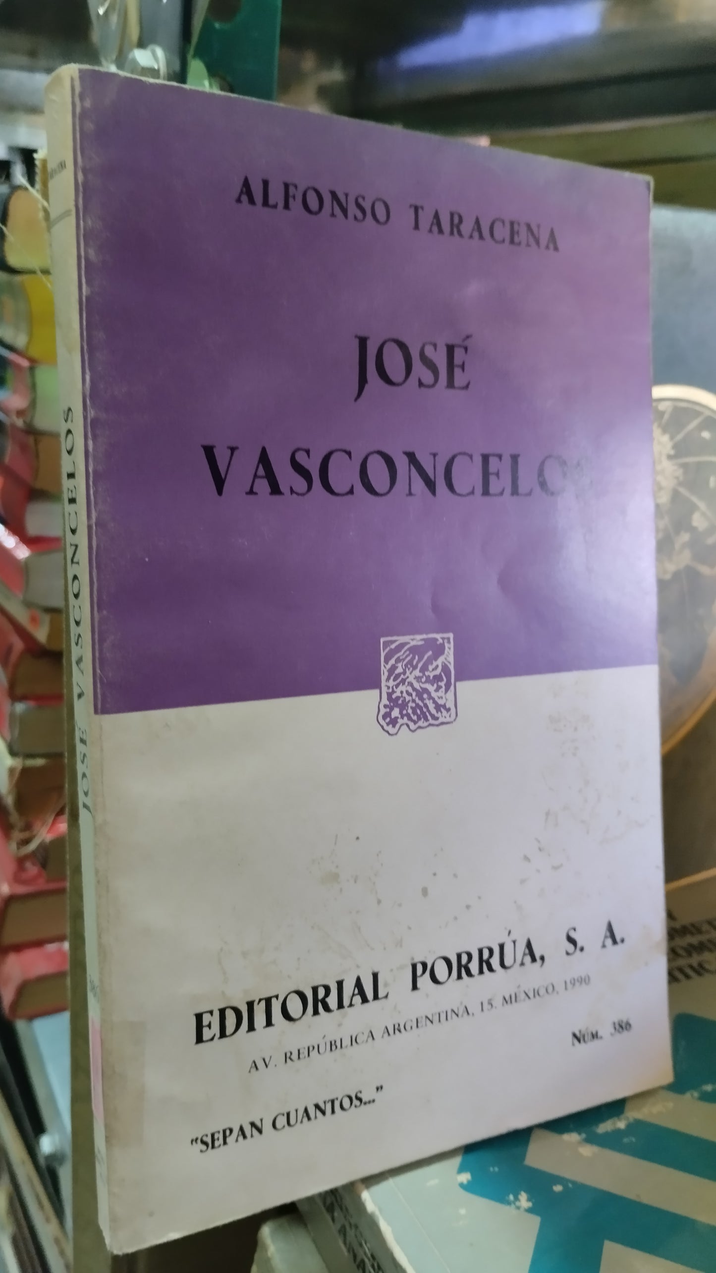 JOSÉ VASCONCELOS POR ALFONSO TARACENA LIBRO USADO NOVELAS ALDAMA