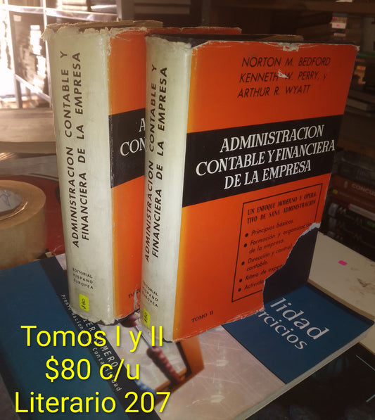 ADMINISTRACIÓN CONTABLE Y FINANCIERA DE LA EMPRESA (VARIOS AUTORES) USADO ADMINISTRACIÓN LITERARIO 207
