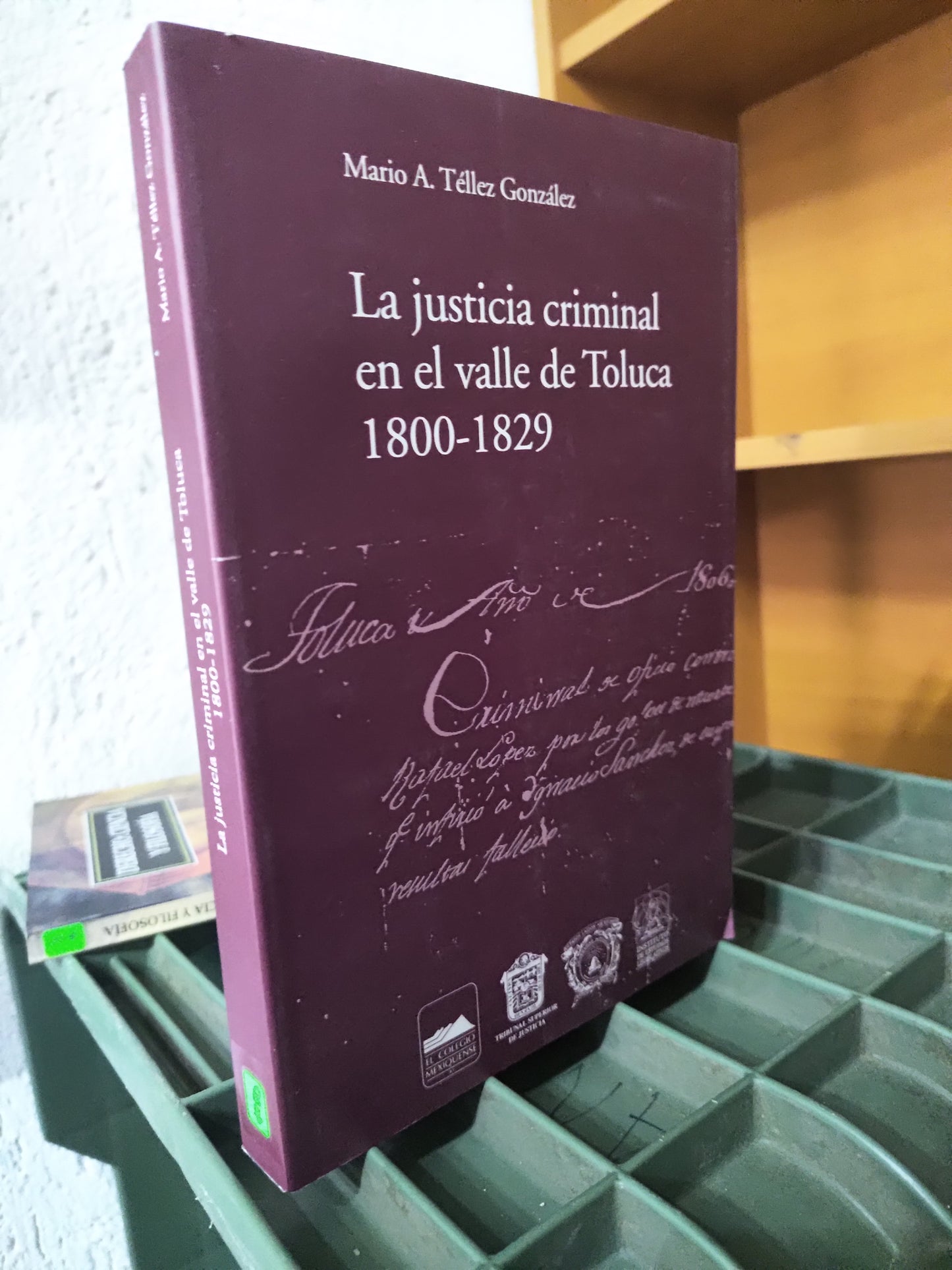 LA JUSTICIA CRIMINAL EN EL VALLE DE TOLUCA 1800 - 1829 POR MARIO A. TELLEZ GONZALES USADO DERECHO JUAREZ 515