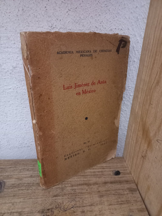 CUADERNOS CRIMINALIA LUIS JIMÉNEZ DE ASÚA EN MÉXICO USADO HISTORIA LITERARIO 305