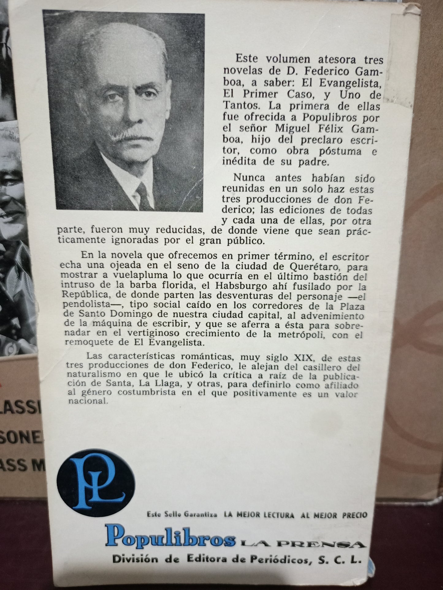 EL EVANGELISTA FEDERICO GAMBOA USADO NOVELA LITERARIA 305