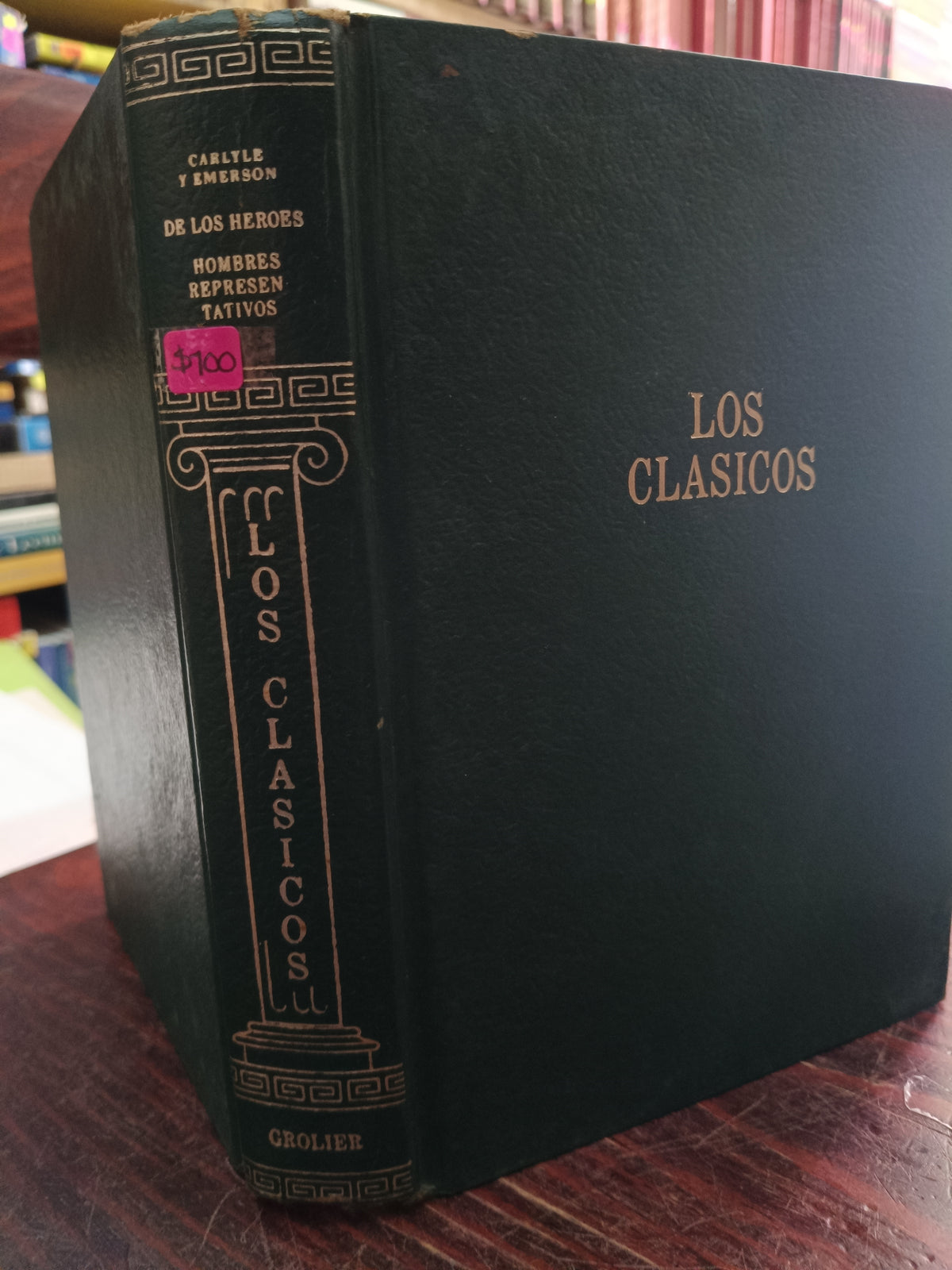 LOS CLASICOS CARLYLE Y EMERSON - DE LOS HEROES - HOMBRES REPRESENTATIVOS GROLIER USADO NOVELA LITERARIO 305