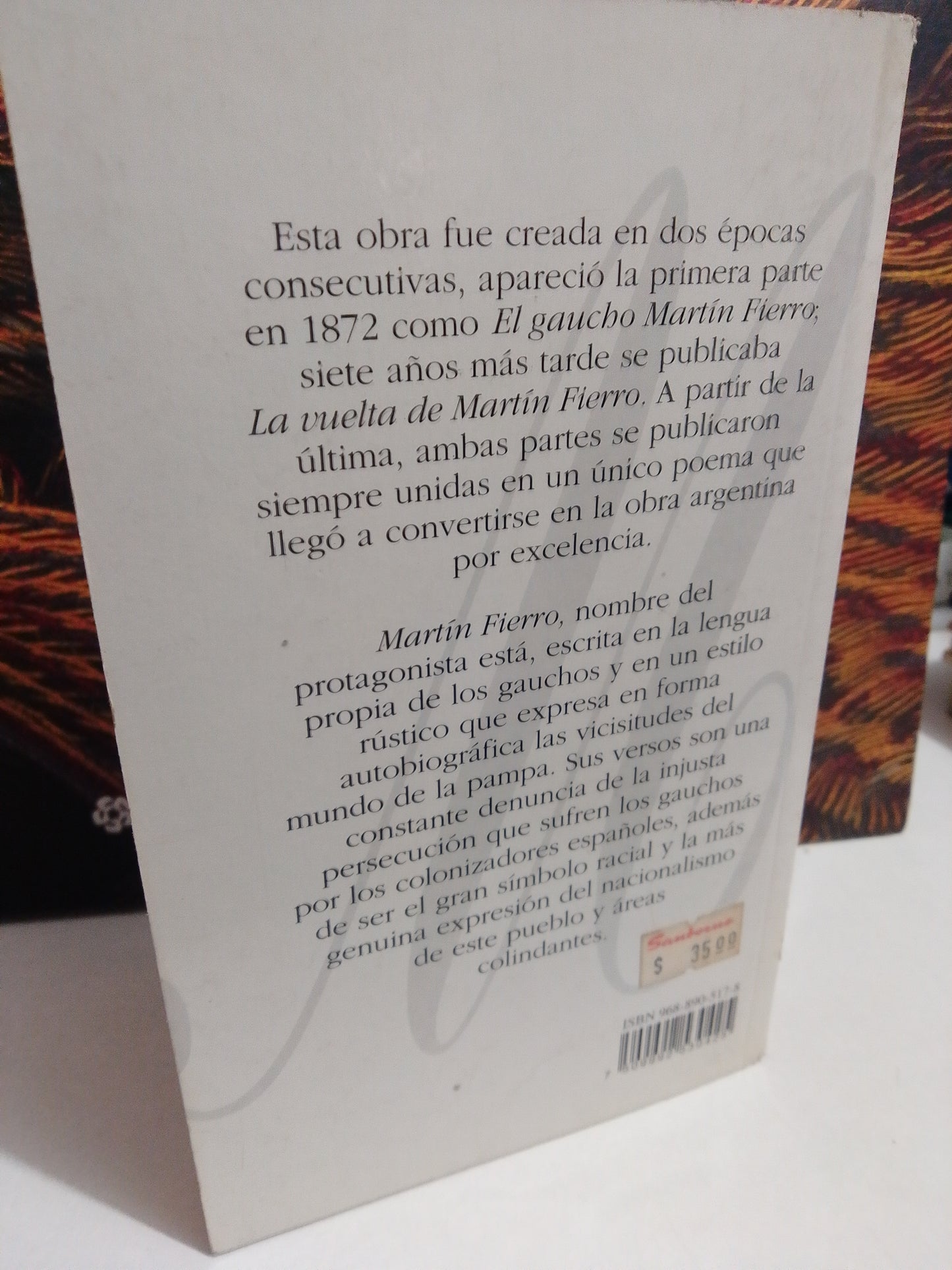 MARTIN FIERRO POR JOSE HERNÁNDEZ USADO NOVELA JUAREZ