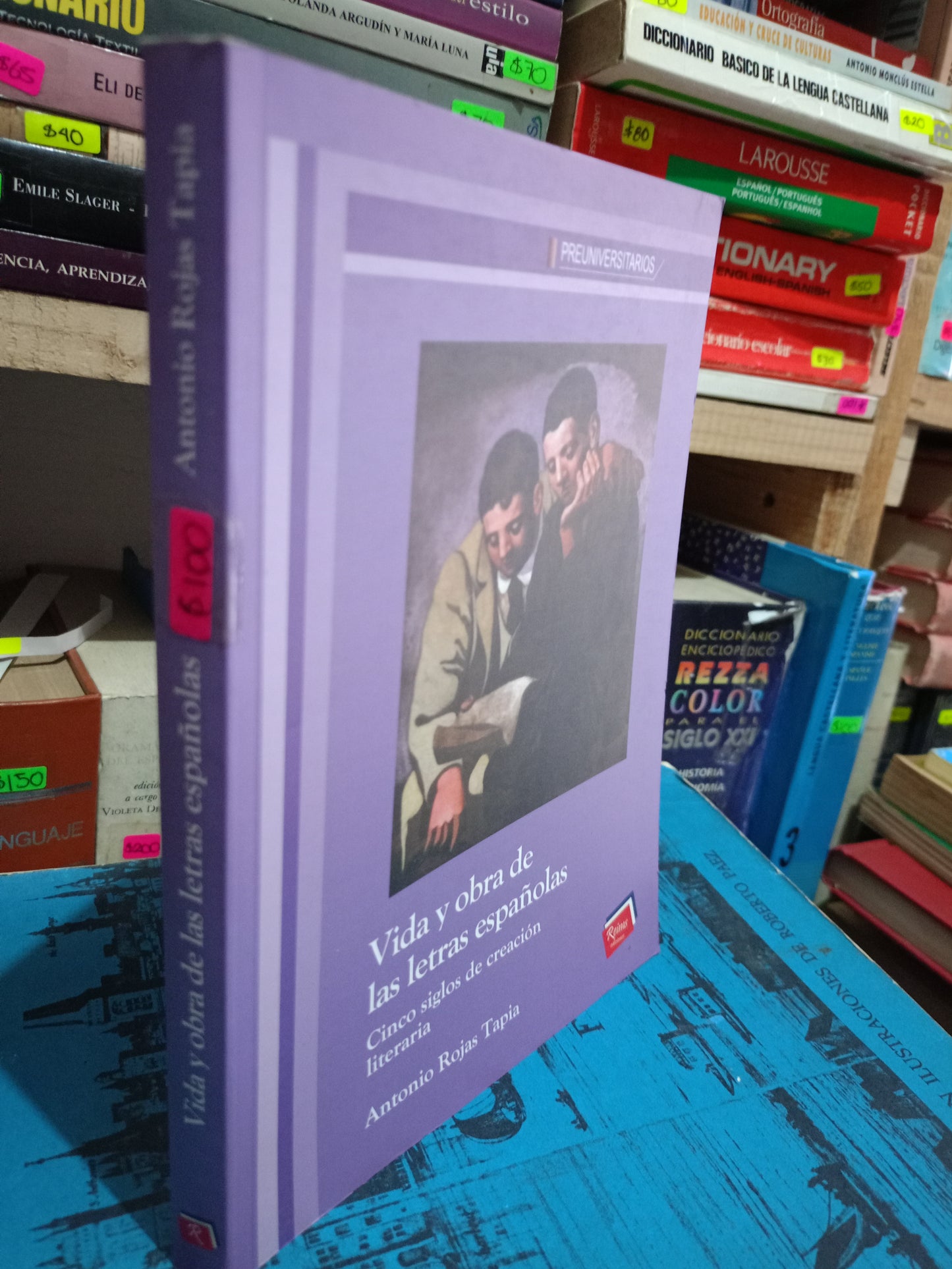 VIDA Y OBRA DE LAS LETRAS ESPAÑOLAS POR ANTONIO ROJAS TAPIA USADO NOVELA LITERARIO 305