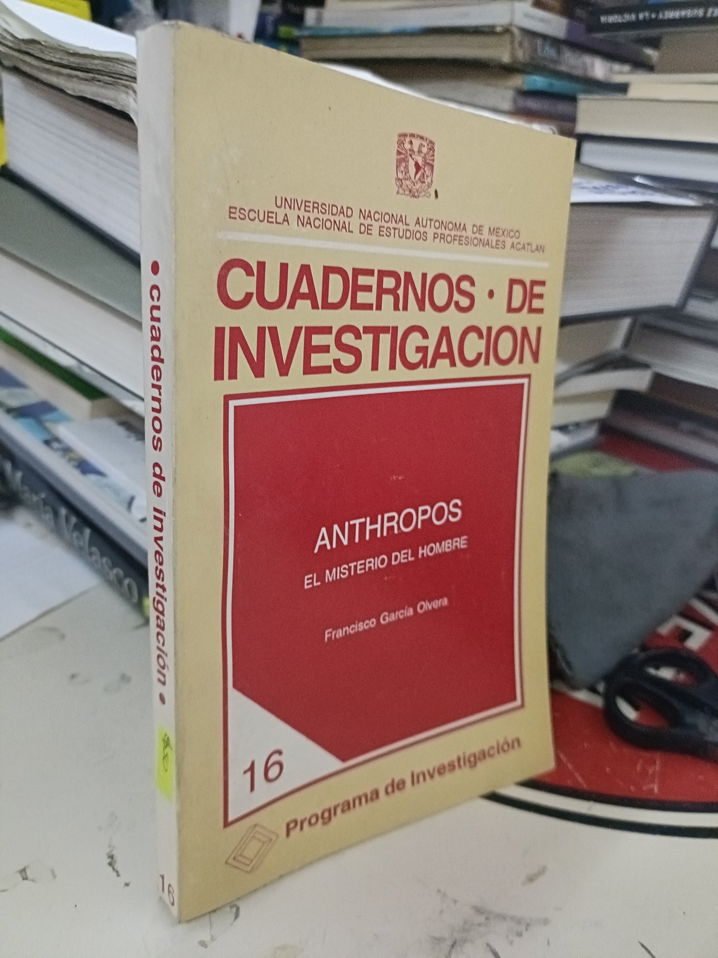 CUADERNOS DE INVESTIGACIÓN ANTHROPOS EL MISTERIO DEL HOMBRE POR FRANCISCO GARCÍA OLVERA USADO SOCIOLOGÍA LITERARIO 207