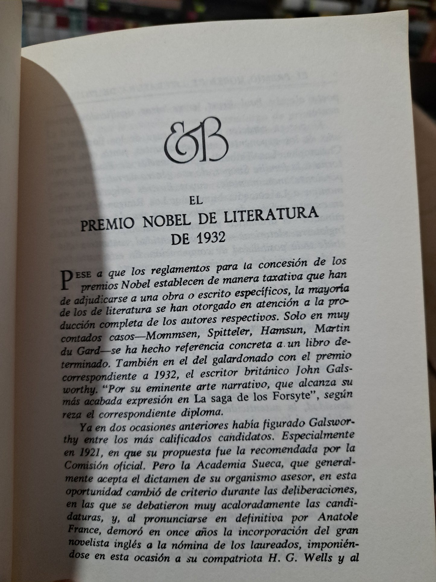 PREMIO NOBEL DE LITERATURA 1932 JOHN GALSWORTHY USADO NOVELA LITERARIO 305