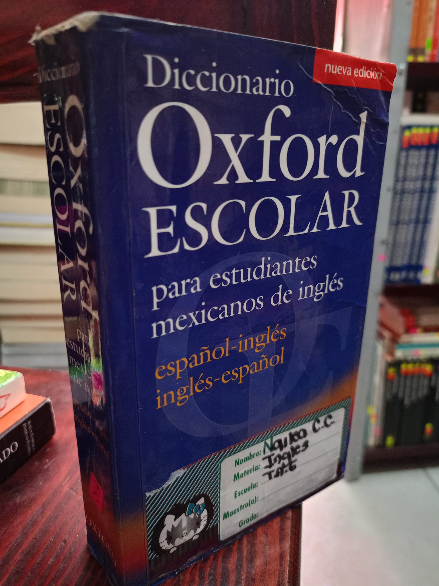 DICCIONARIO ESCOLAR ESPAÑOL INGLES USADO IDIOMAS LITERARIO 305