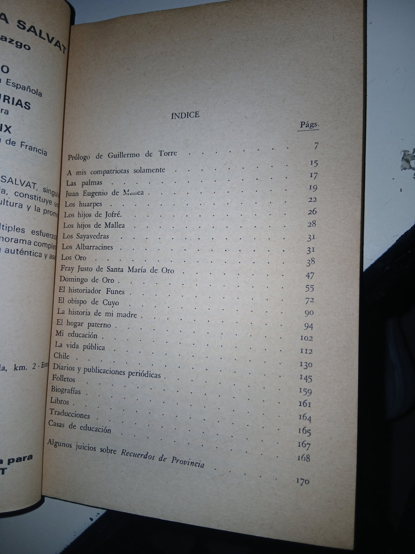 RECUERDOS DE PROVINCIA POR DOMINGO F. SARMIENTO USADO NOVELA LITERARIO 207