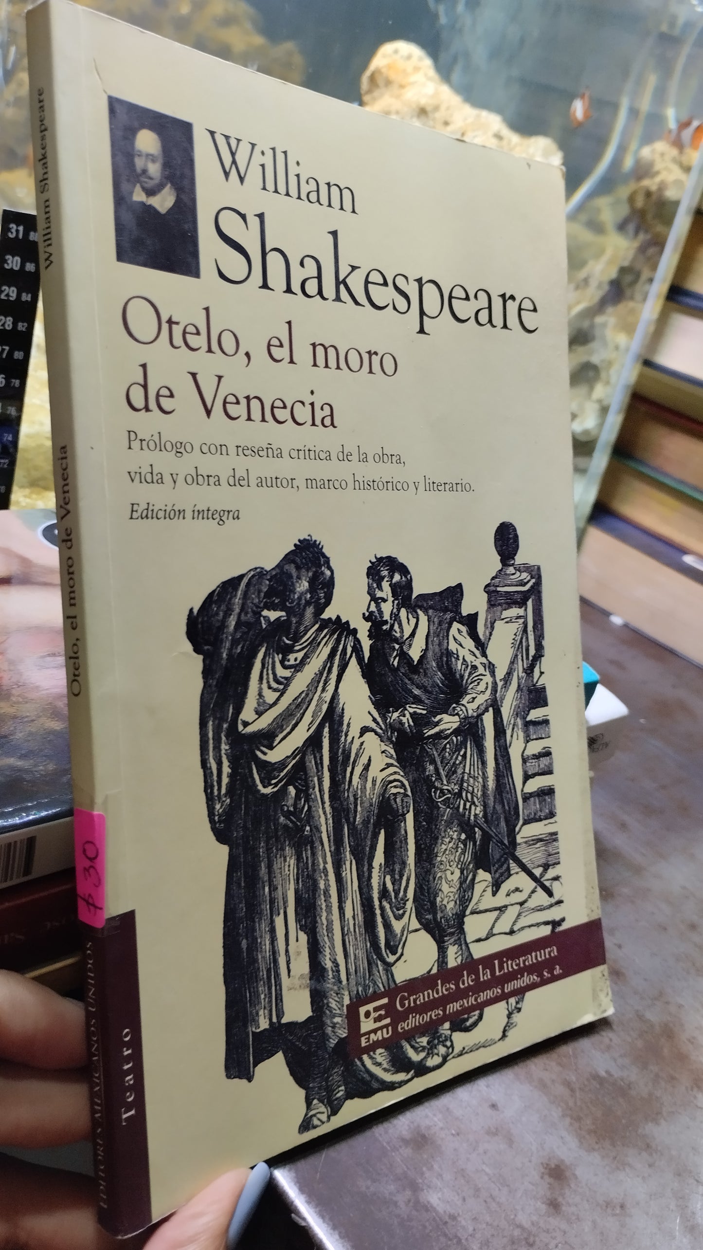 OTELO EL MORO DE VENECIA POR WILLIAM SHAKESPEARE LIBRO USADO NOVELAS ALDAMA