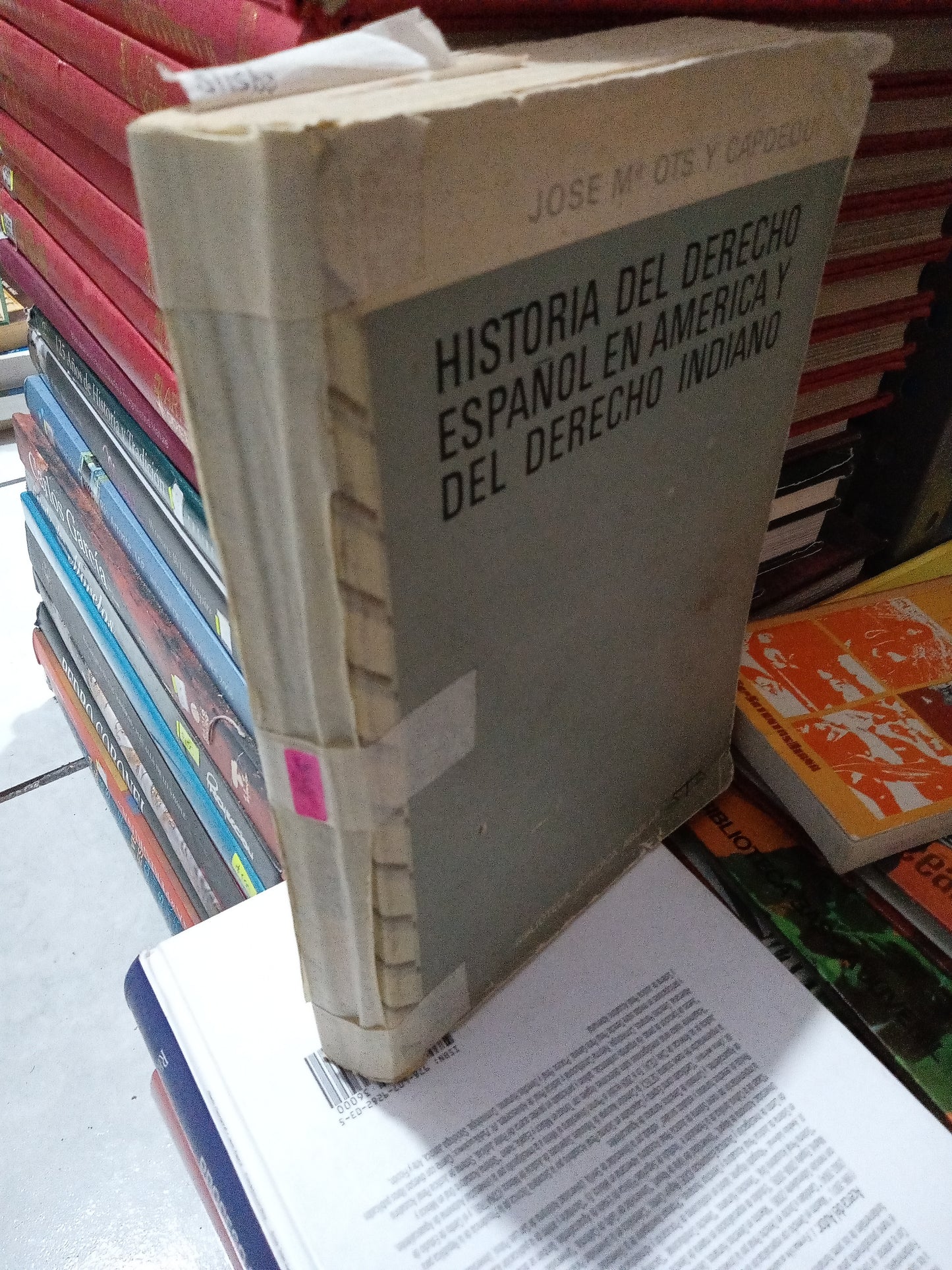 HISTORIA DEL DERECHO ESPAÑOL EN AMERICA Y DEL DERECHO INDIANO POR JOSE M.OTS Y CAPDEQUI USADO DERECHO JUÁREZ