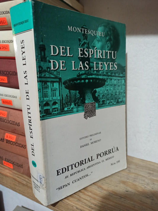 DEL ESPIRITU DE LAS LEYES POR MONTESQUIEU USADO FILOSOFÍA JUÁREZ
