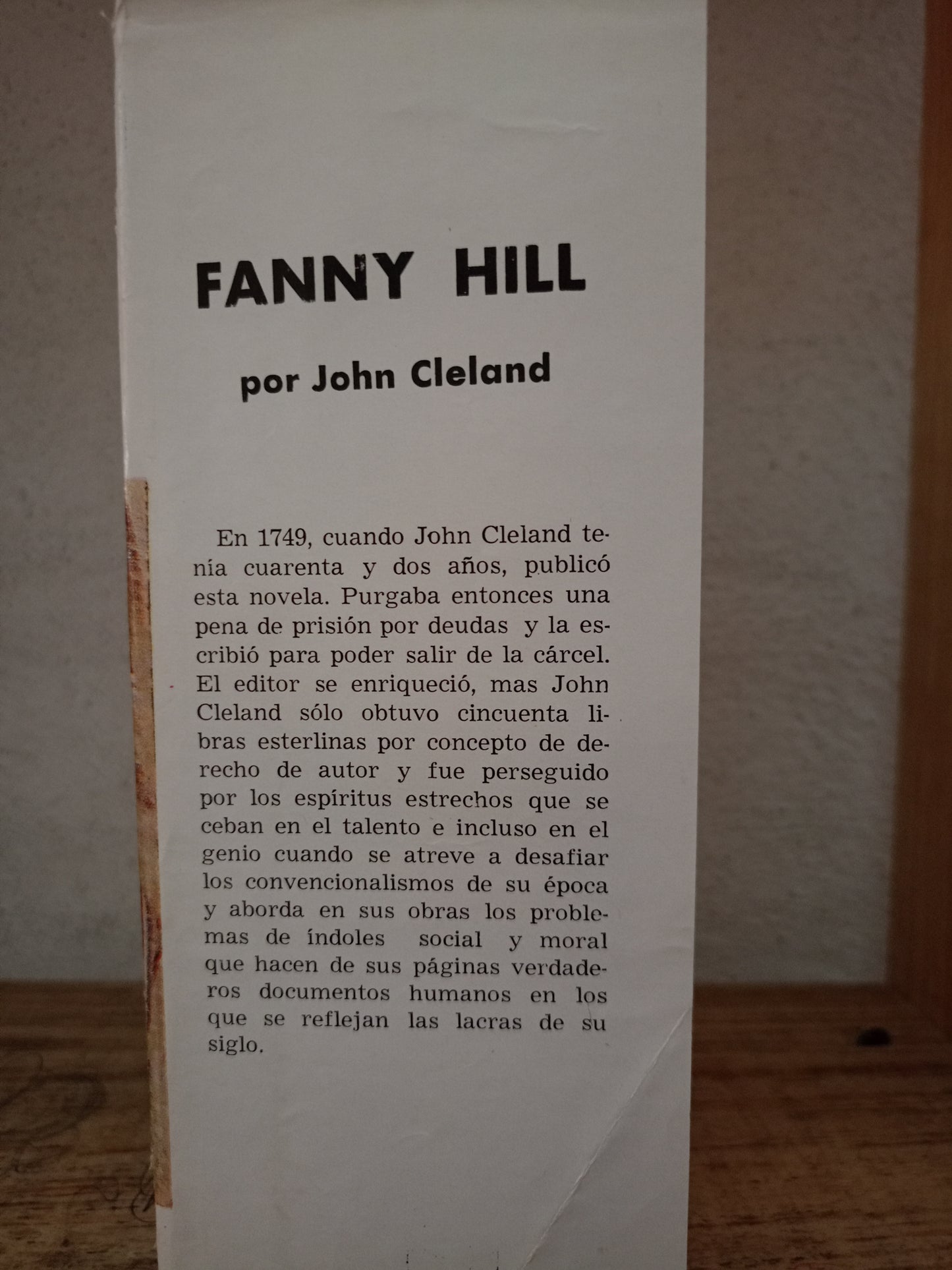 FANNY HILL LA VIDA DE UNA CORTESANA POR JOHN CLELAND USADO NOVELA LITERARIO 305