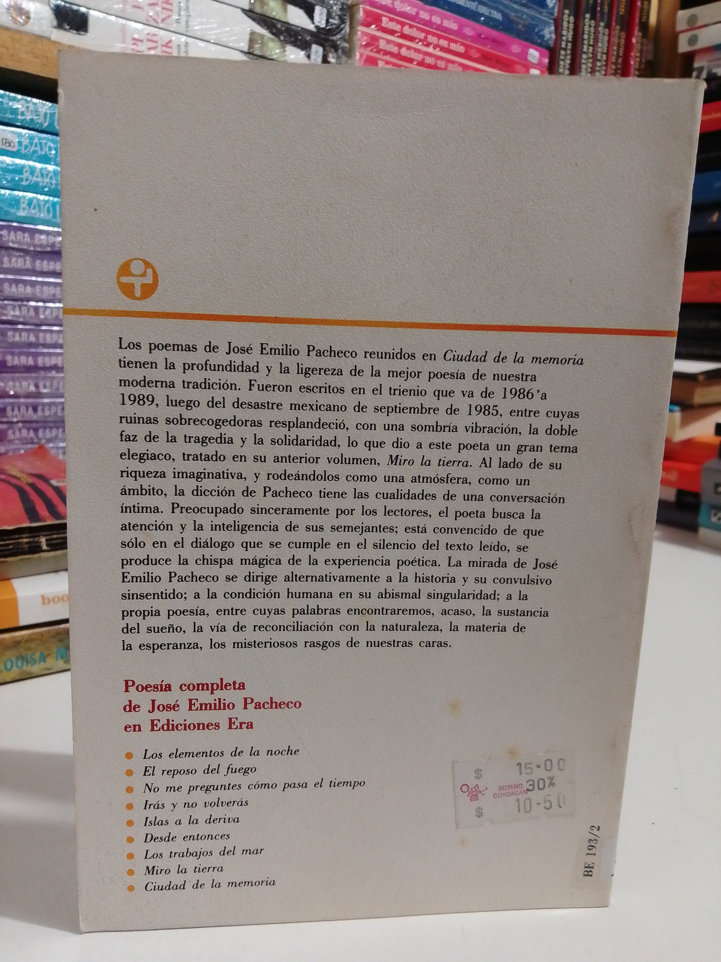 CIUDAD DE LA MEMORIA POR JOSE EMILIO PACHECO USADO NOVELAS JUÁREZ