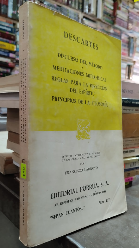 DISCURSO DEL METODO MEDITACIONES METAFISICAS REGLAS PARA LA DIRECCION DEL ESPIRITU PRINCIPIOS DE LA FILOSOFIA POR DESCARTES LIBRO USADO SOCIOLOGIA ALDAMA