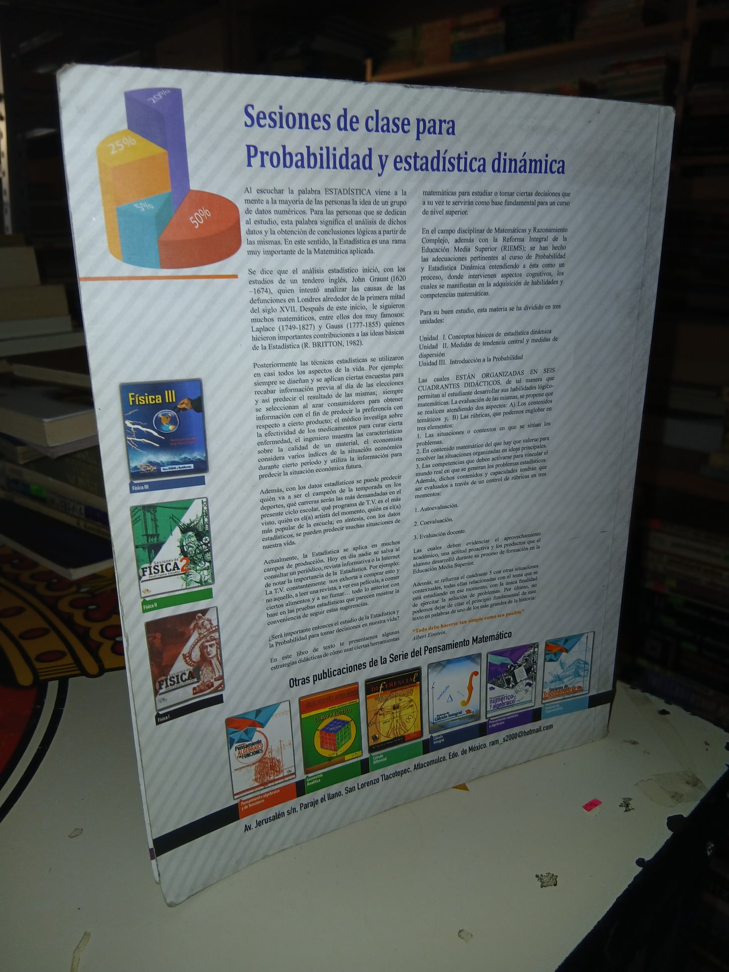 SESIONES DE CLASE PARA PROBABILIDAD Y ESTADÍSTICA DINÁMICA POR RAMIRO GONZÁLEZ CÁRDENAS USADO ESTADÍSTICA LITERARIO 207