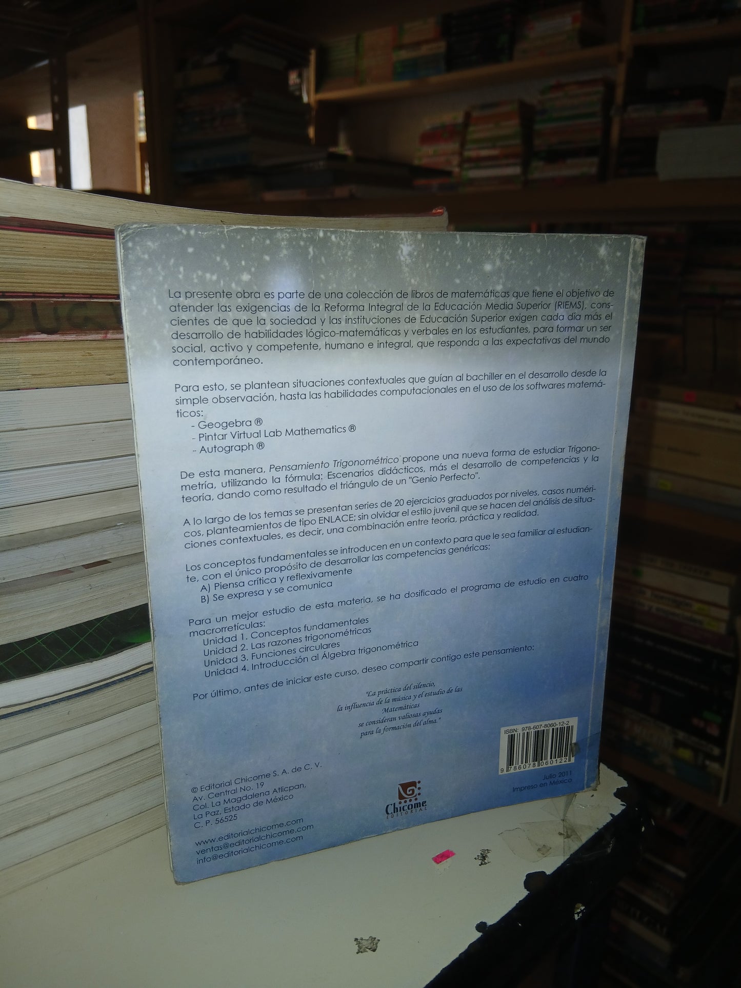 PENSAMIENTO TRIGONOMÉTRICO POR RAMIRO GONZÁLEZ CÁRDENAS USADO TRIGONOMETRÍA LITERARIO 207