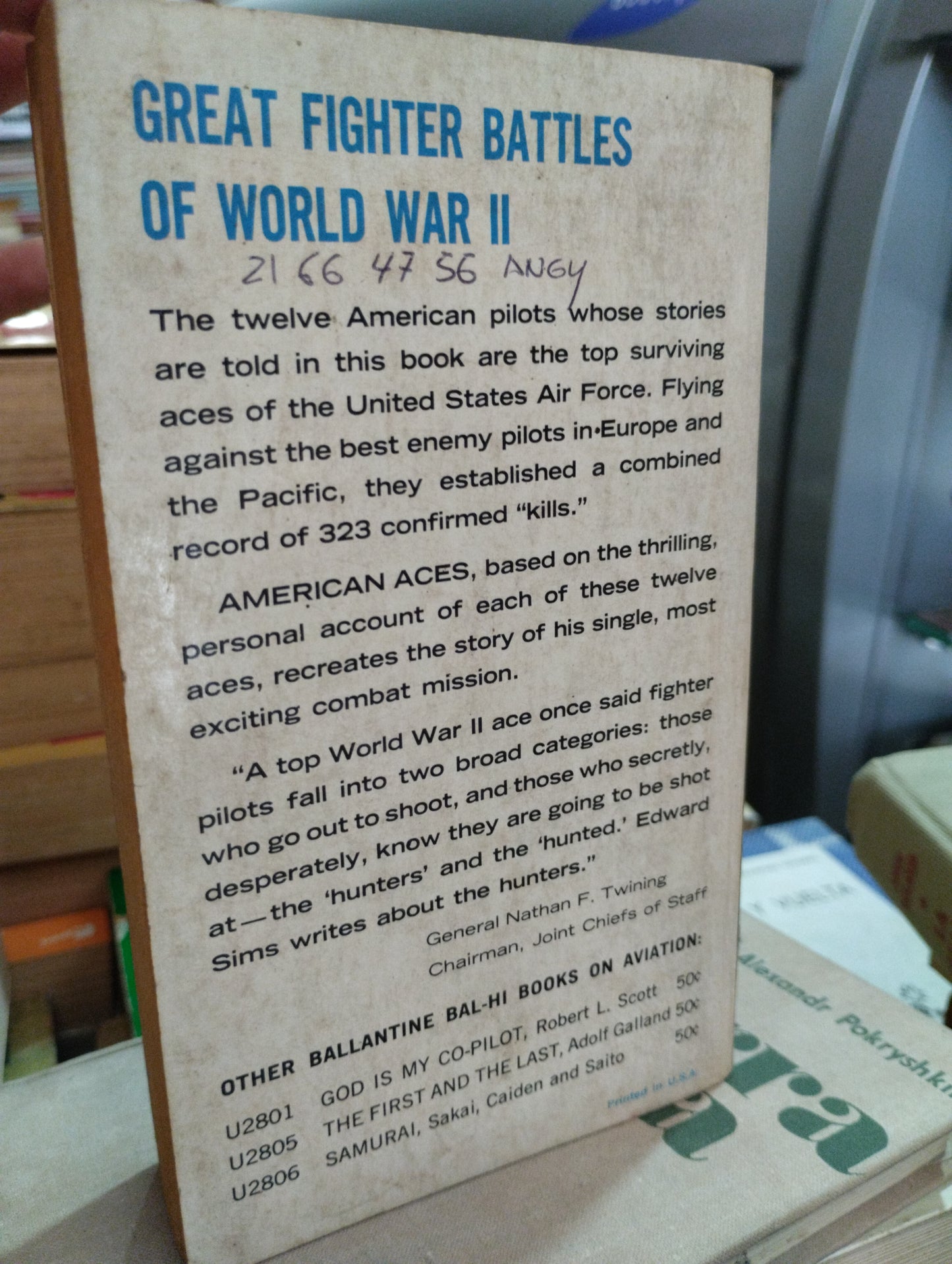 AMERICAN ACES FOR EDWARD H. SIMS LIBRO USADO HISTORIA ALDAMA EDITORIAL BALLATINE BOOKS EN BUEN ESTADO