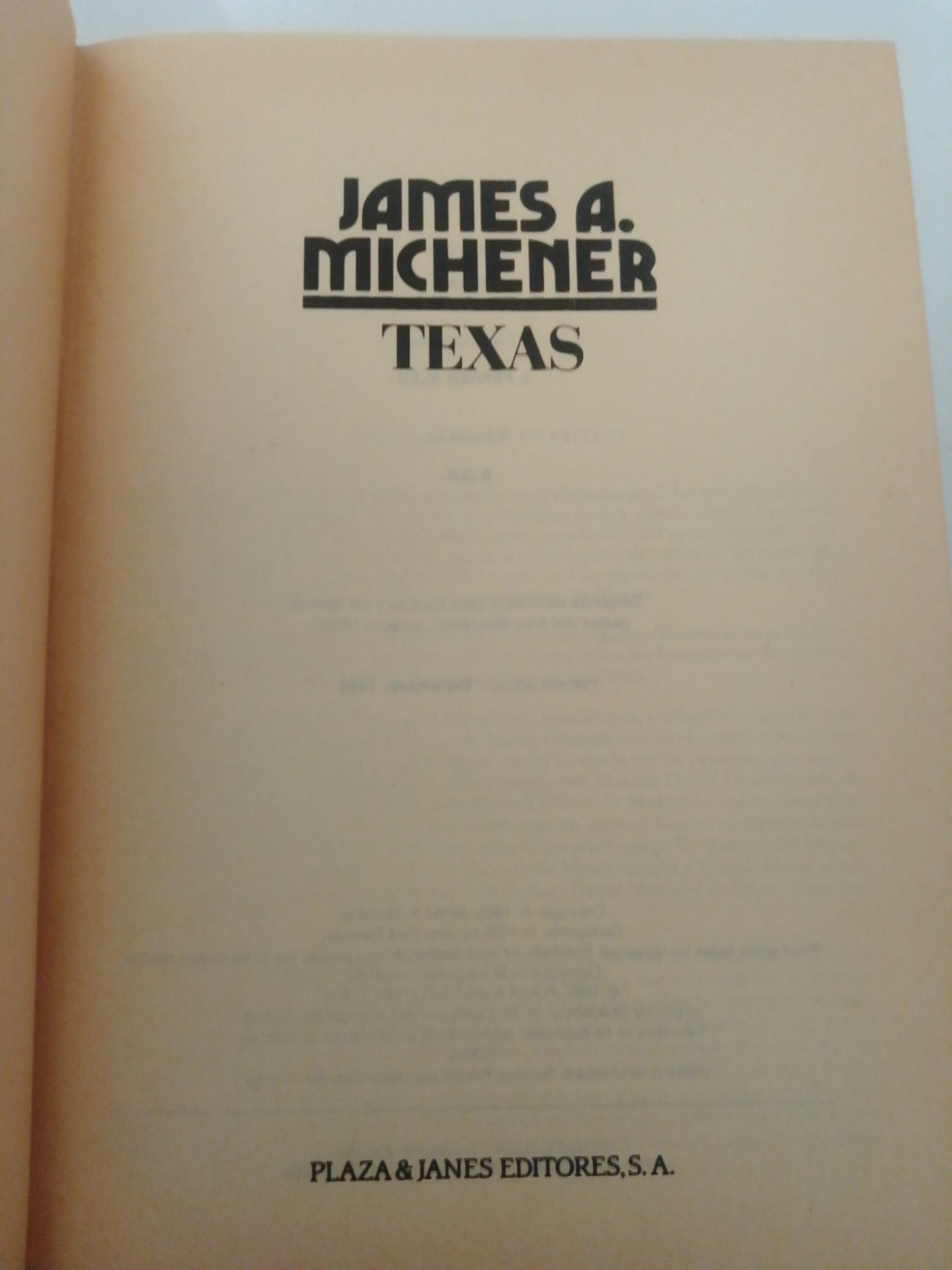 TEXAS POR JAMES A. MICHENER USADO NOVELA JUAREZ