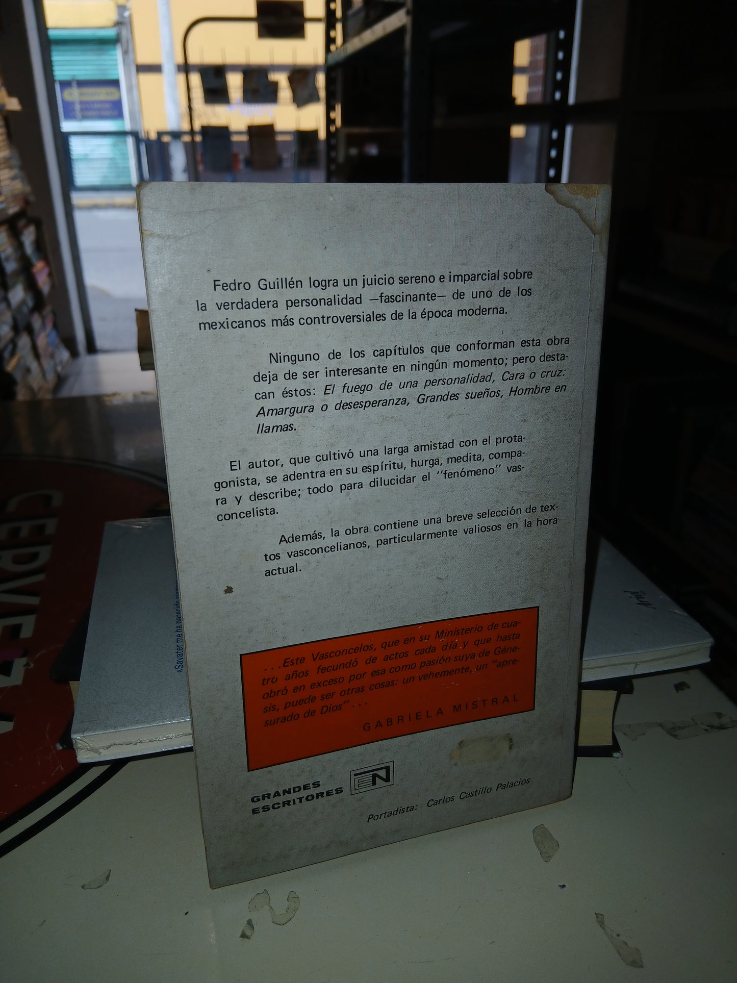 VASCONCELOS "APRESURADO DE DIOS" POR FEDRO GUILLEN USADO NOVELA LITERARIO 207