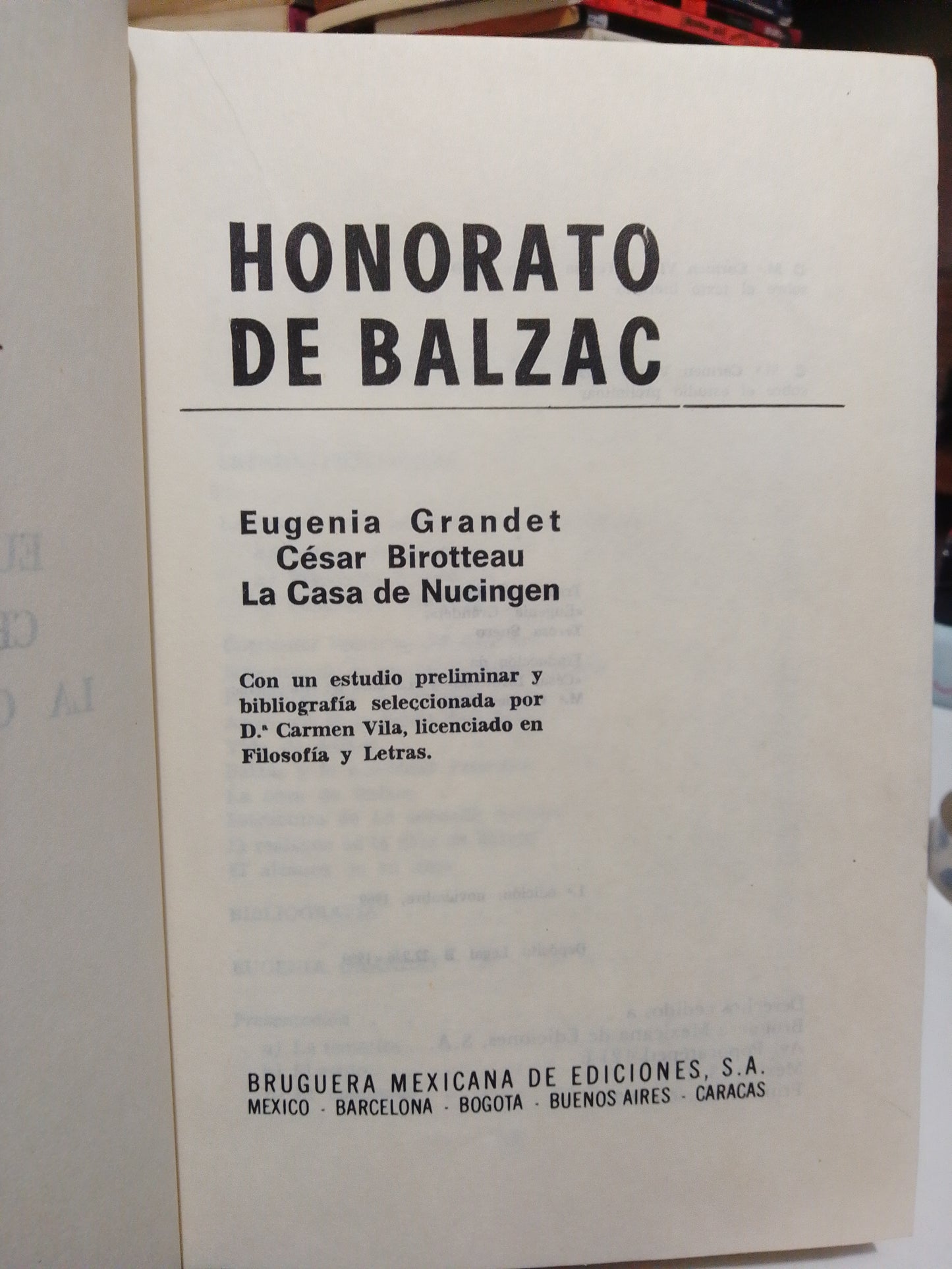 EUGENIA GRANDET CÉSAR VIROTTEAU  LA CASA DE NUCINGEN  POR HONORATO DE BALZAC USADO NOVELA JUÁREZ