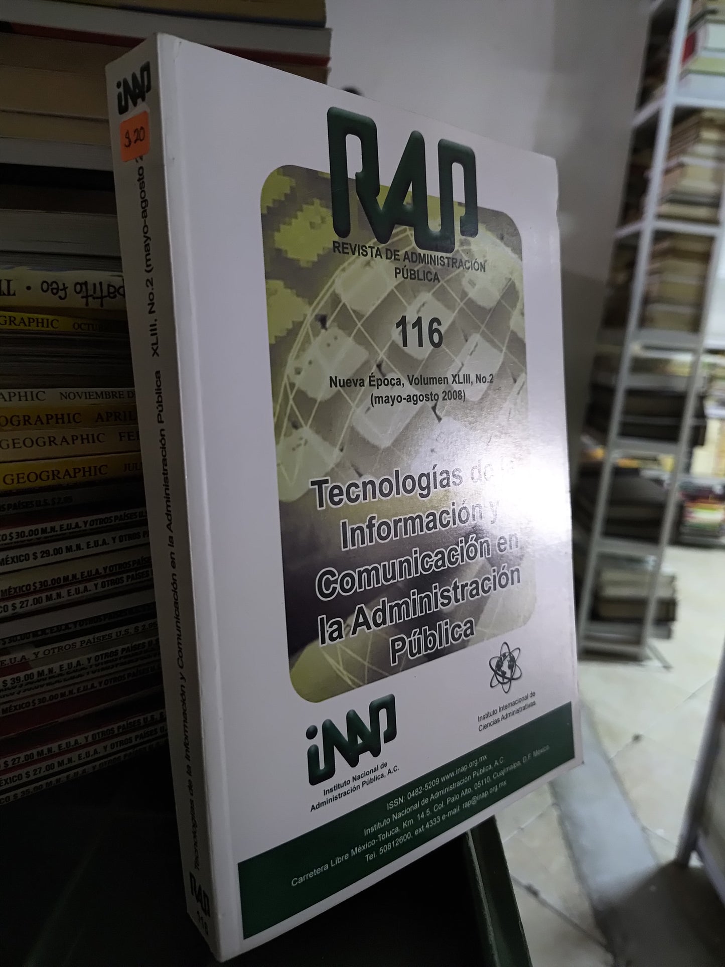 TECNOLOGIAS DE LA INFORMACION Y COMUNICACION EN LA ADMINISTRACION PUBLICA POR EDITORIAL INAP USADO ADMINISTRACION JUAREZ 515
