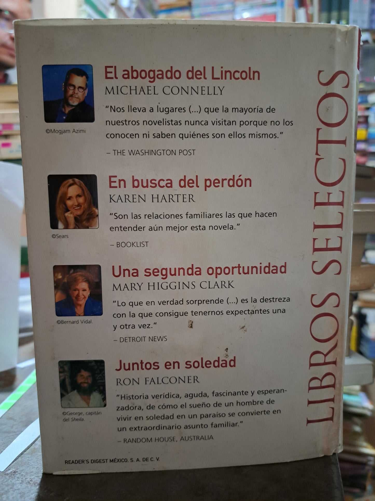 LIBROS SELECTOS EL ABOGADO DEL LINCOLN MICHAEL CONNELLY EN BUSCA DEL PERDON KAREN HARTER UNA SEGUNDA OPORTUNIDAD MARY HIGGINS CLARK JUNTOS EN SOLEDAD RON FALCONER USADO NOVELA ALDAMA