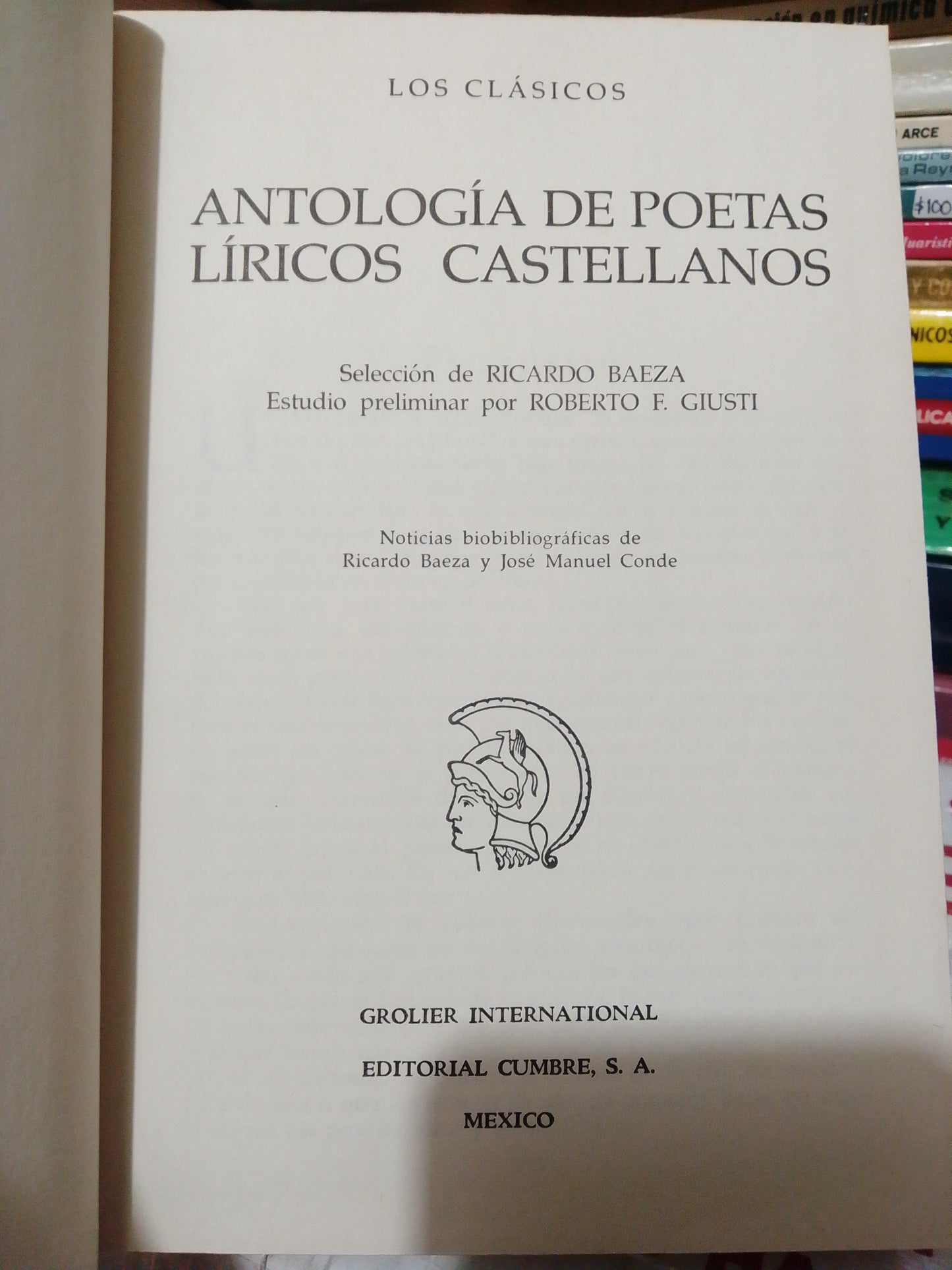 ANTOLOGIA DE POETAS LIRICOS CASTELLANOS USADO NOVELA JUÁREZ