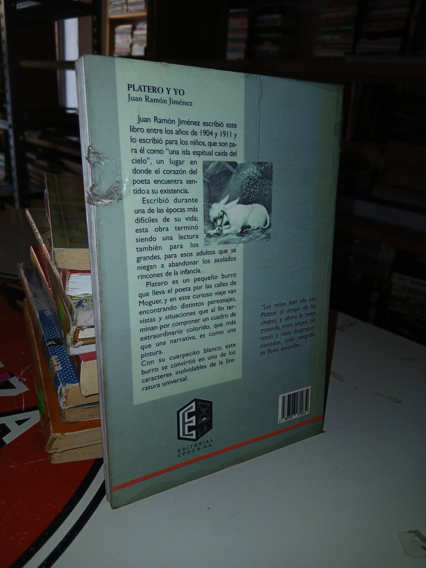 PLATERO Y YO POR JUAN RAMÓN JIMÉNEZ USADO NOVELA LITERARIO 207