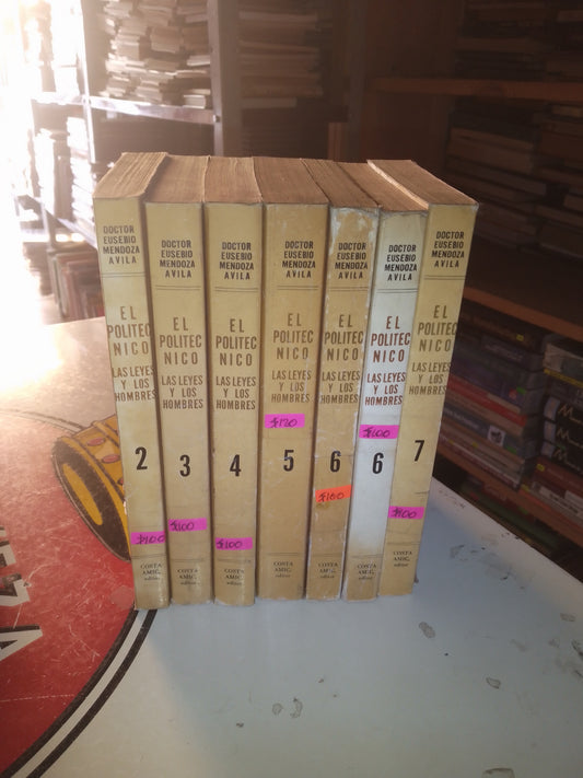 EL POLITÉCNICO, LAS LEYES Y LOS HOMBRES: RESEÑA HISTÓRICA Y RECOPILACIÓN DE LA LEGISLACIÓN EDUCATIVA EN MÉXICO (1551-1974) POR EUSEBIO MENDOZA ÁVILA (TOMOS 2,3,4,5,6 Y 7) USADO HISTORIA LITERARIO 207