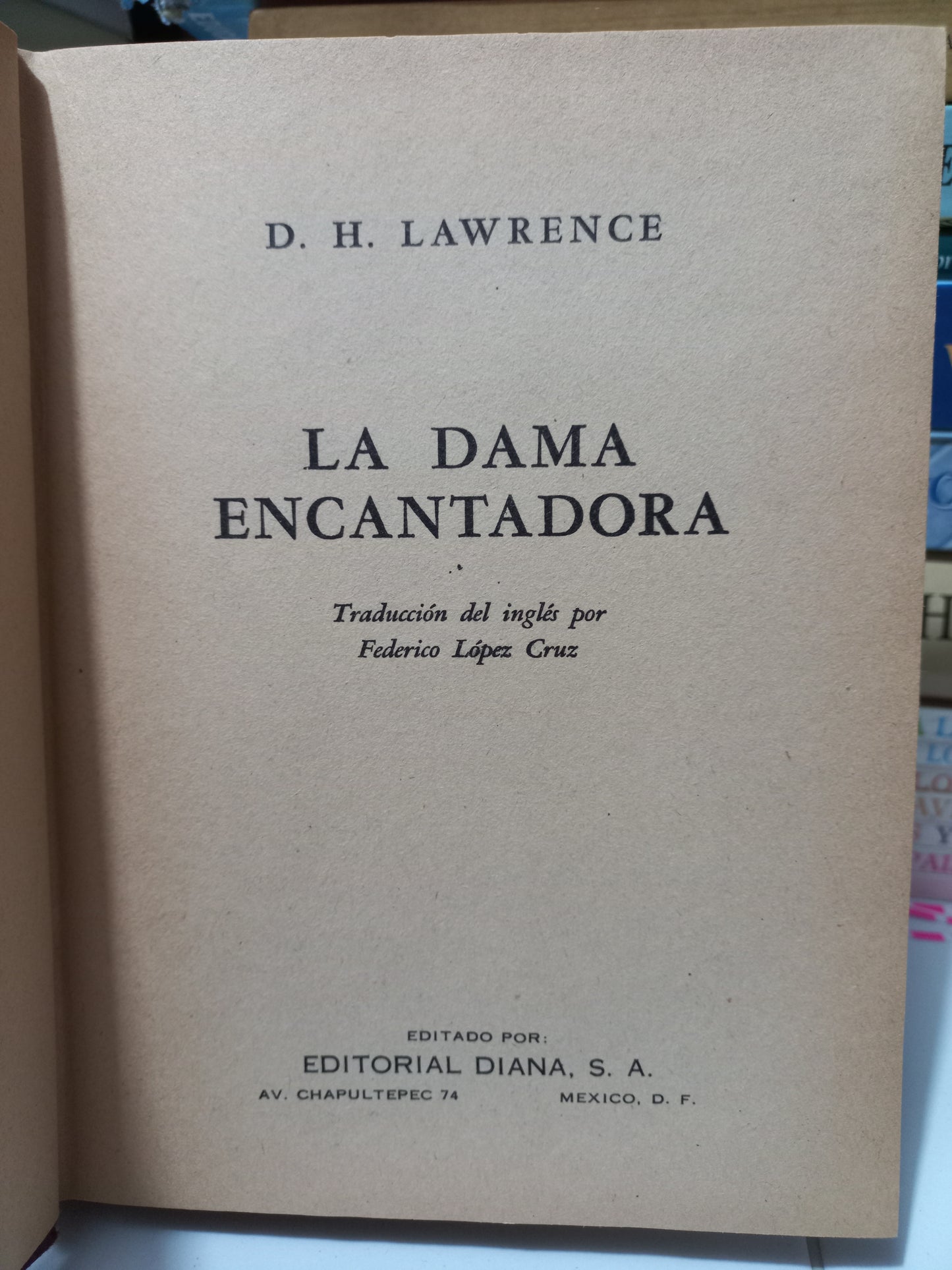 LA DAMA ENCANTADORA POR D.H. LAWRENCE USADO NOVELA JUÁREZ