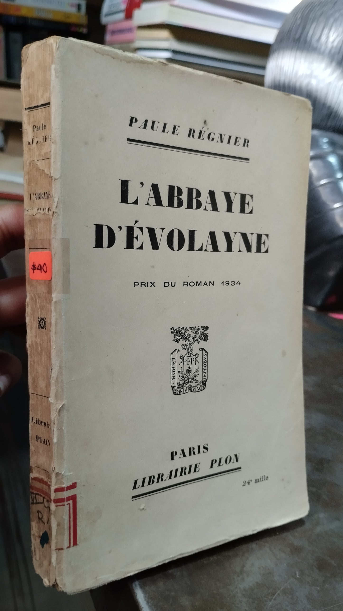 L ABBAYE D EVOLAYNE POR PAULE REGNIER POR PRIX DU ROMAN LIBRO USADO IDIOMAS ALDAMA
