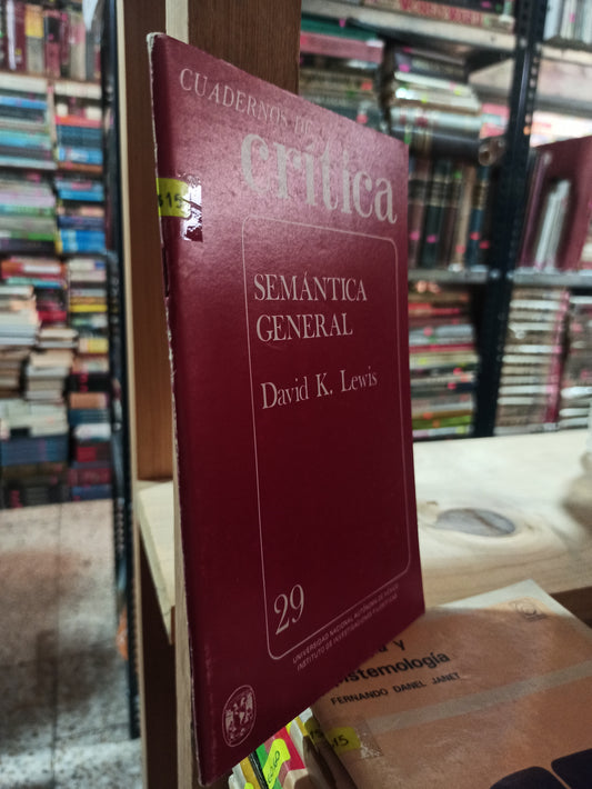 CUADERNOS DE CRITICA SEMANTICA GENERAL POR DAVID K. LEWIS USADO SOCIOLOGIA ALDAMA