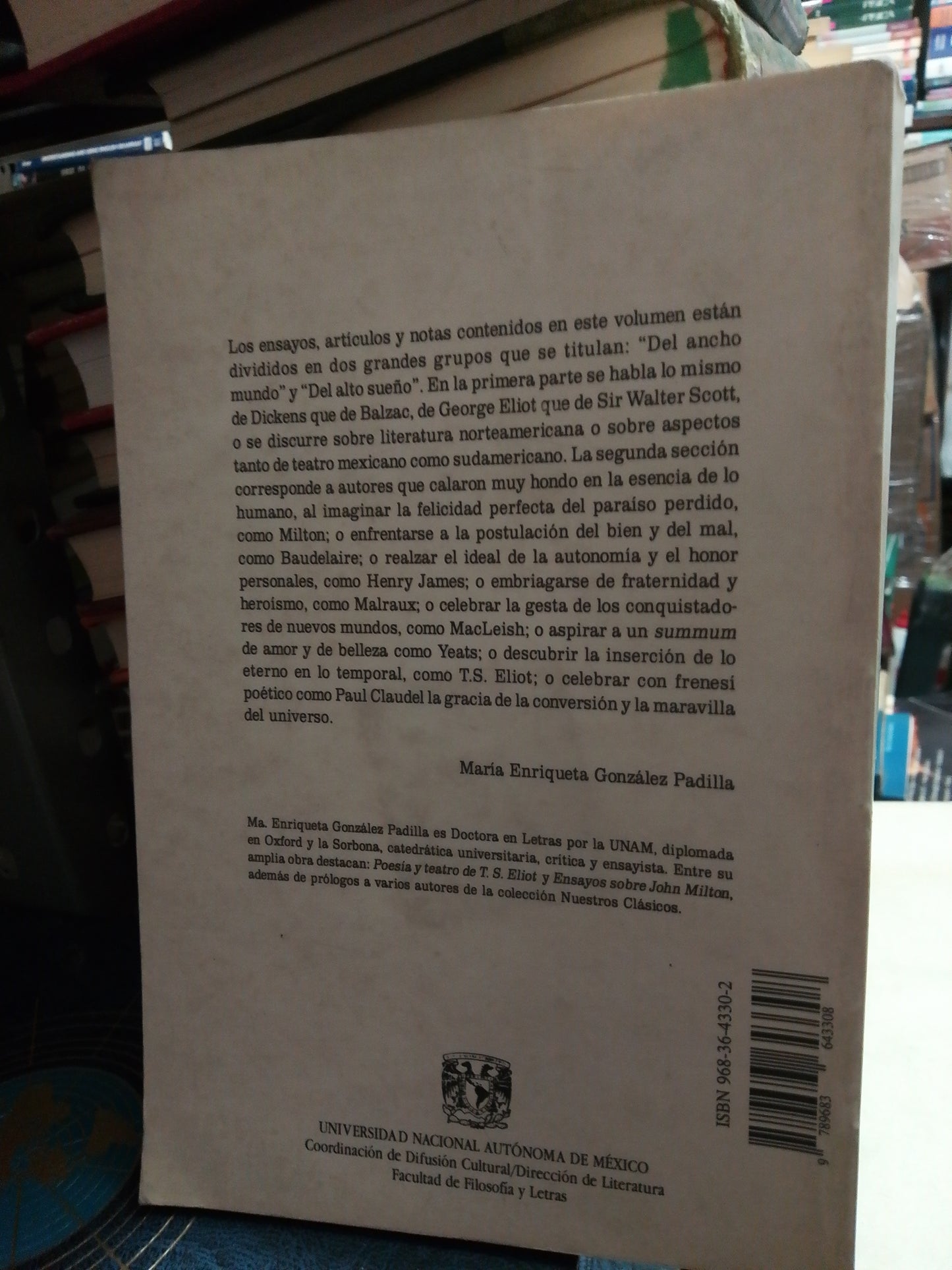 DEL ANCHO MUNDO Y DEL ALTO SUEÑO POR MARIA ENRIQUETA GONZÁLEZ USADO NOVELA JUÁREZ
