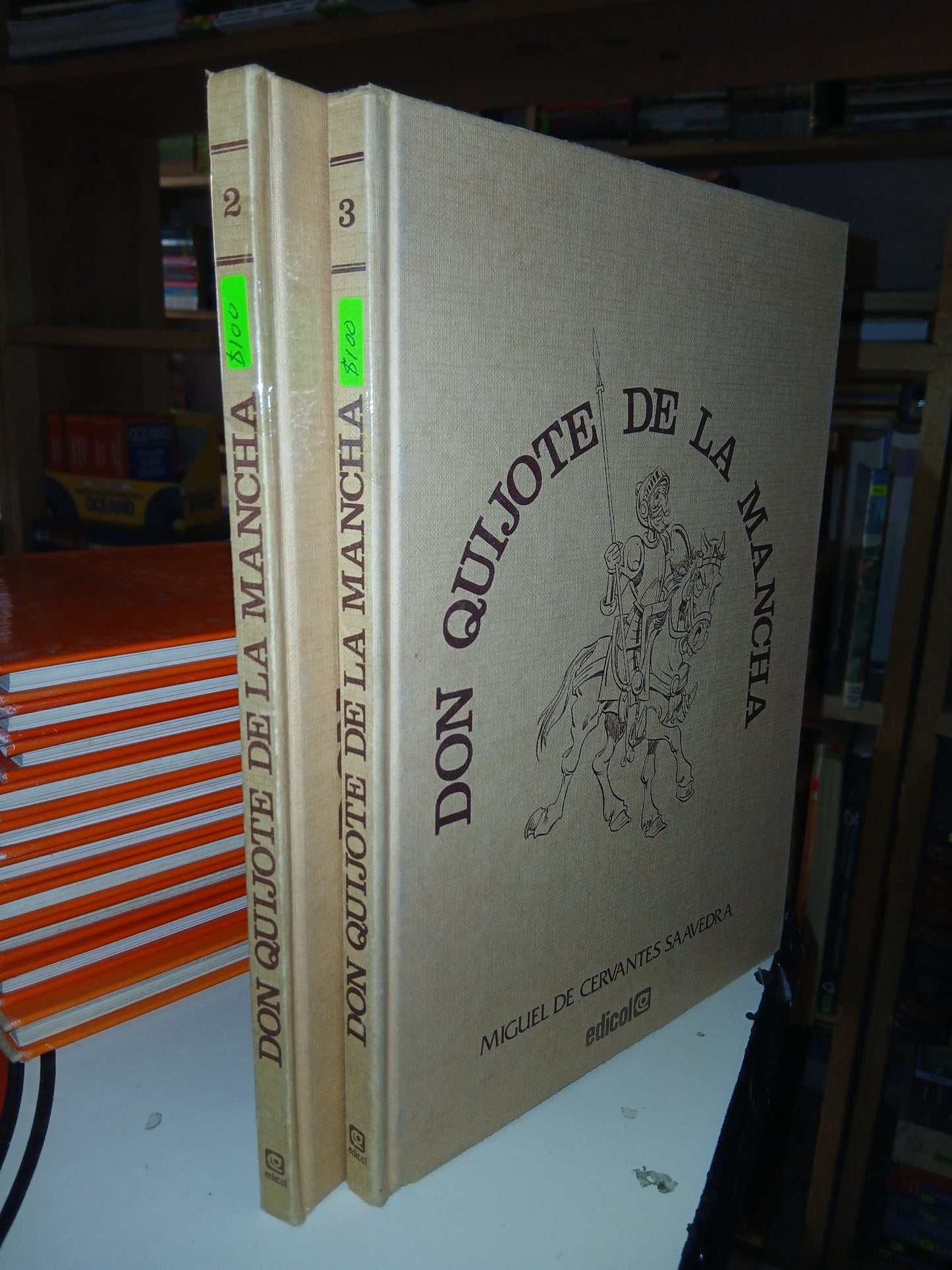 DON QUIJOTE DE LA MANCHA VOLUMEN I Y II POR MIGUEL DE CERVANTES SAAVEDRA USADO INFANTIL LITERARIO 207
