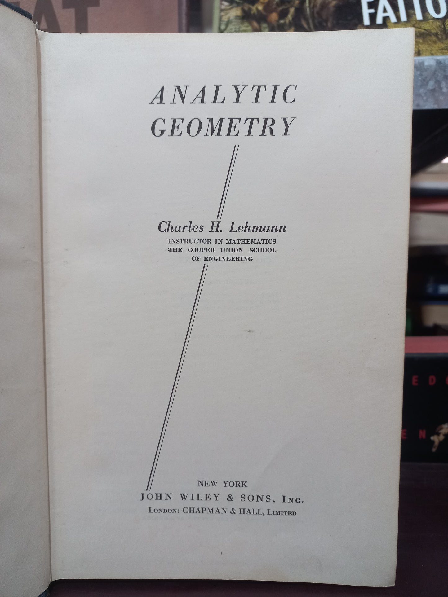 ANALYTIC GEOMETRY POR CHARLES H. LEHMANN USADO MATEMÁTICAS LITERARIO 305